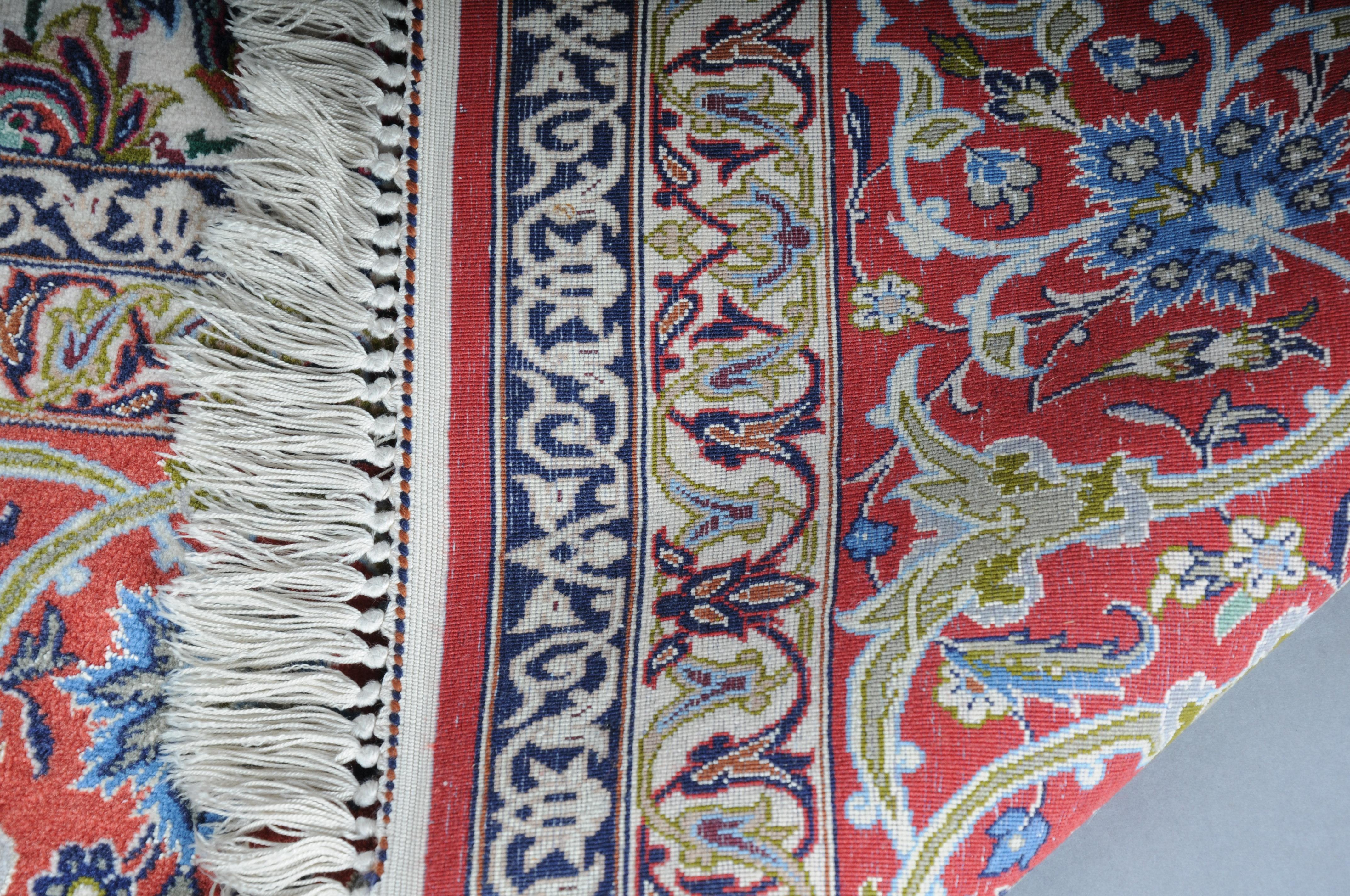 Masterful Isfahan Carpet, Cork Wool with Silk, circa 1960-1970s For Sale 9