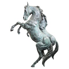 Masterful Pair of Italian Horses in bronze 20th Century H: 260cm
