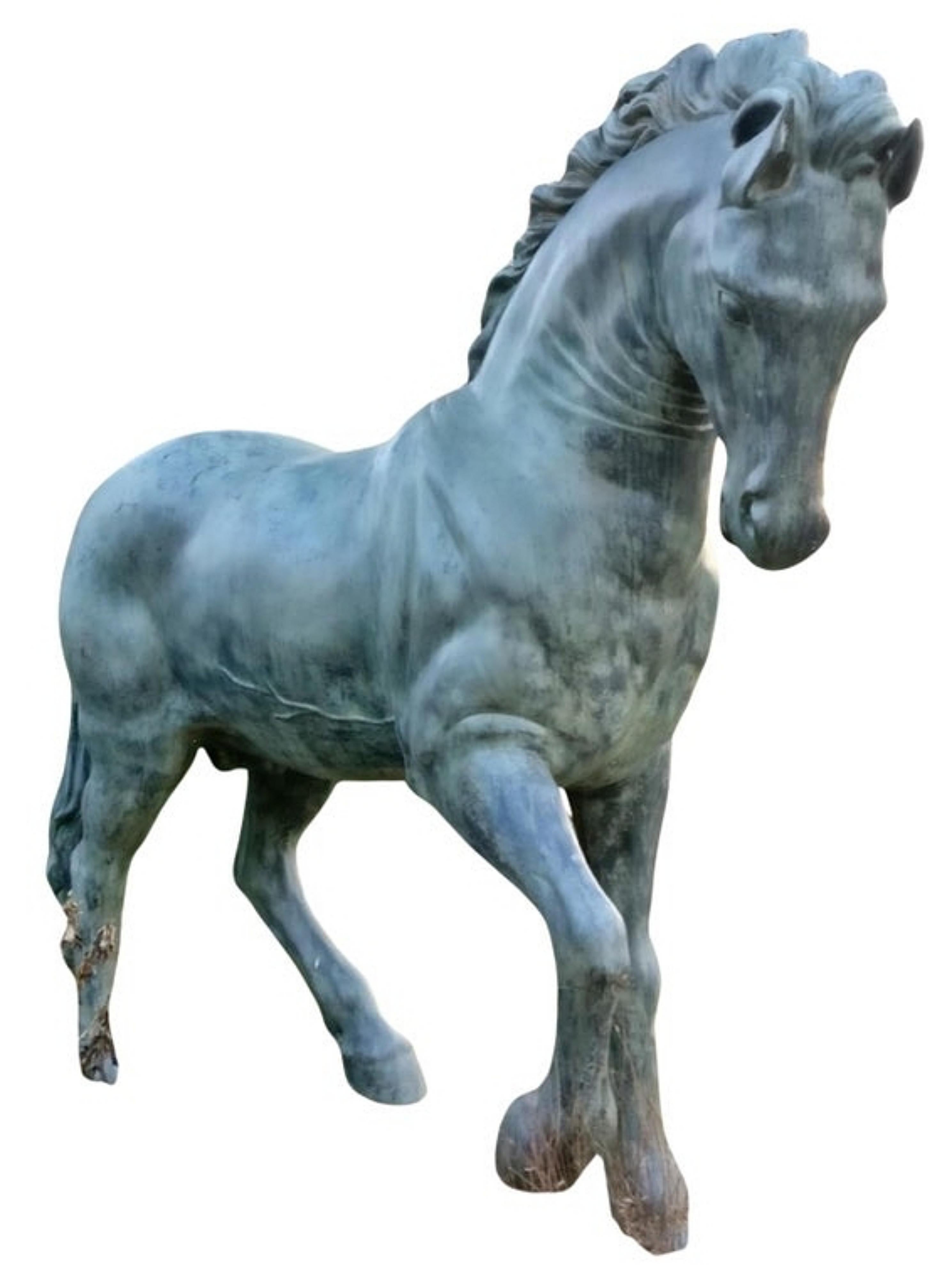 20ième siècle Magnifique paire de chevaux italiens en bronze Début du 20e siècle 1:1 en vente