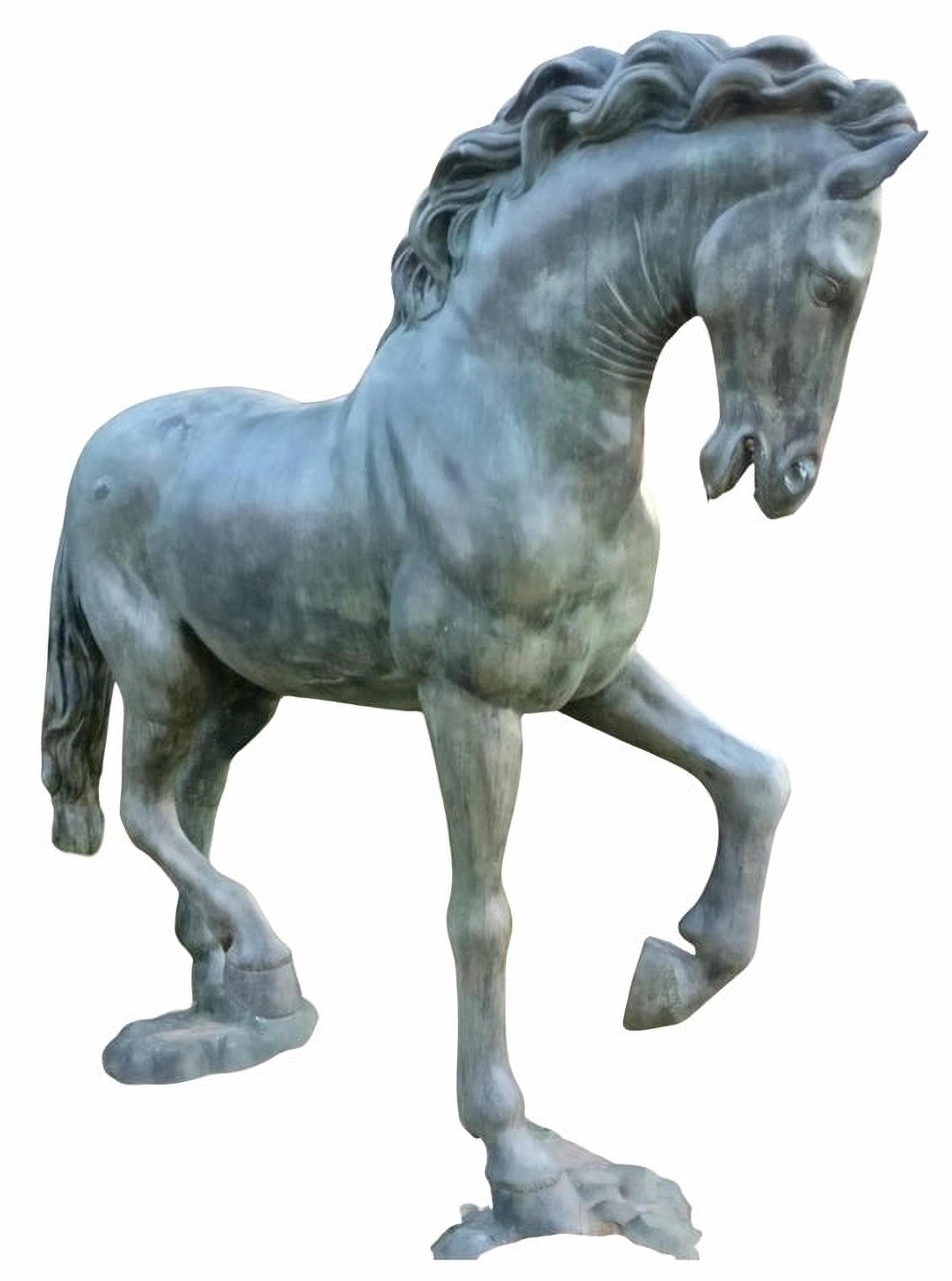 Bronze Magnifique paire de chevaux italiens en bronze Début du 20e siècle 1:1 en vente