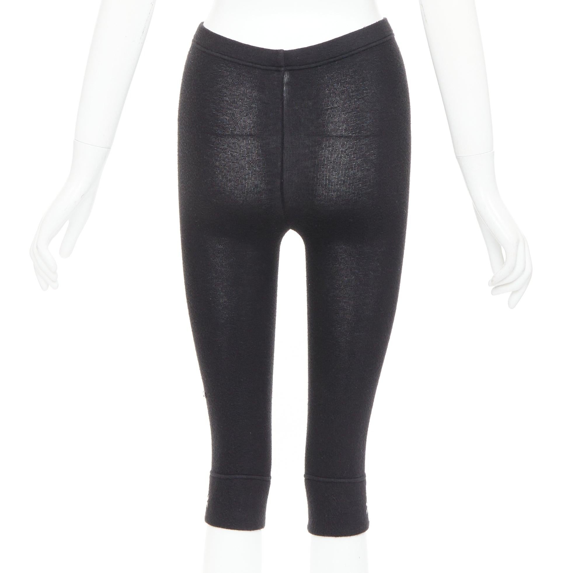 Donna MASTERMIND JAPAN - Leggings con teschio ricamato in maglia nera e grigia IT38 XS in vendita