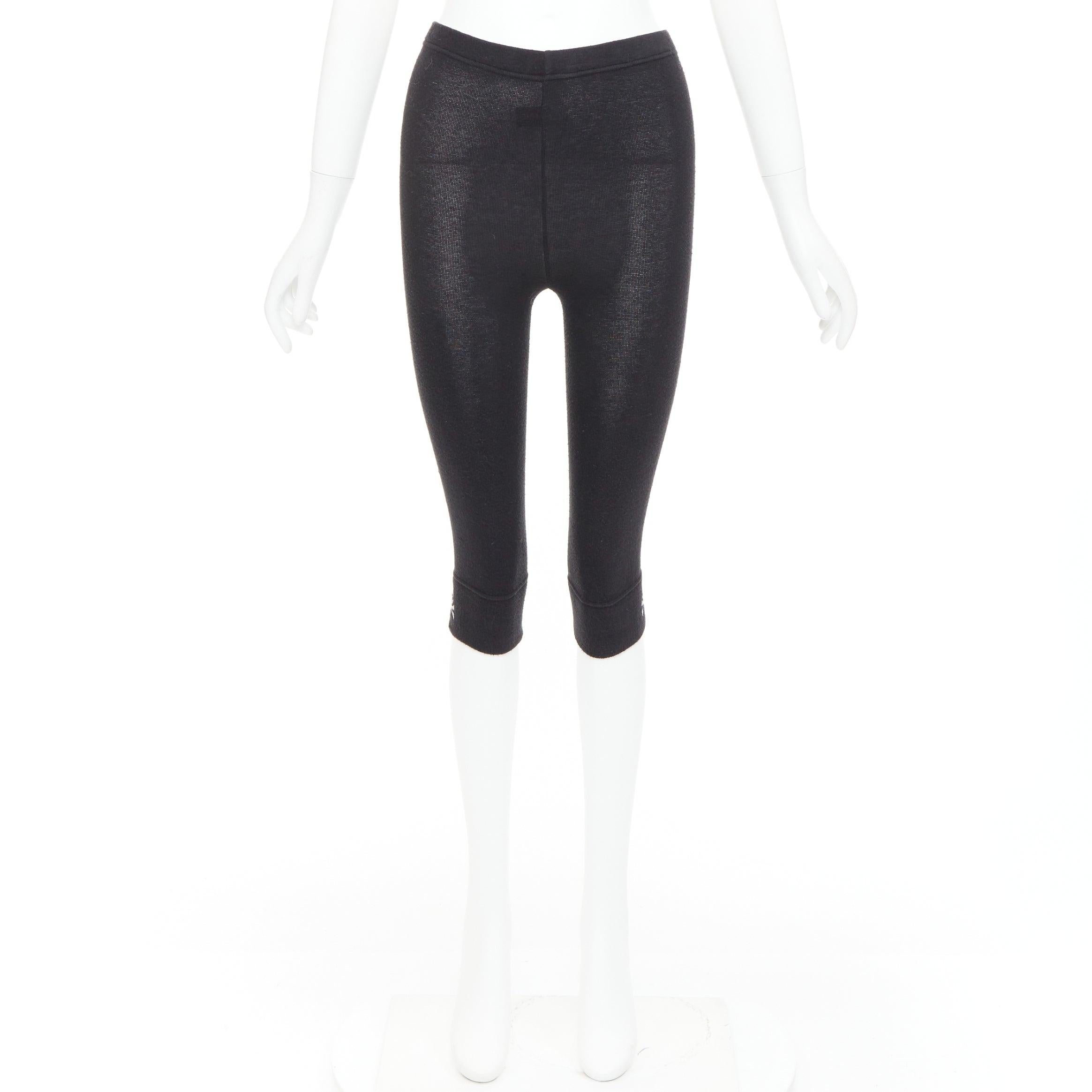 MASTERMIND JAPAN - Leggings con teschio ricamato in maglia nera e grigia IT38 XS in vendita 3