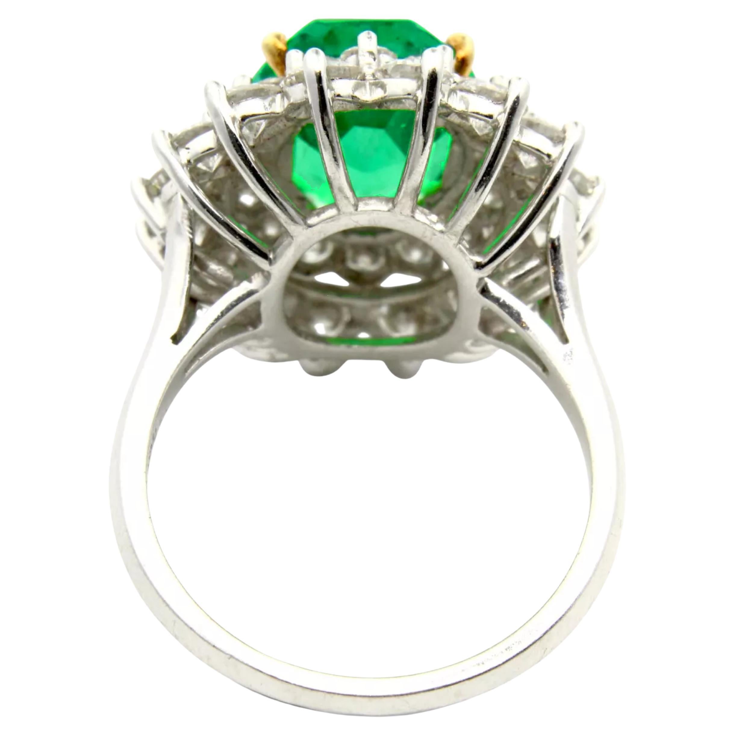 Art Deco Masterpiece AGL Vintage Tiffany & Co. Colombian Emerald Ring For Sale