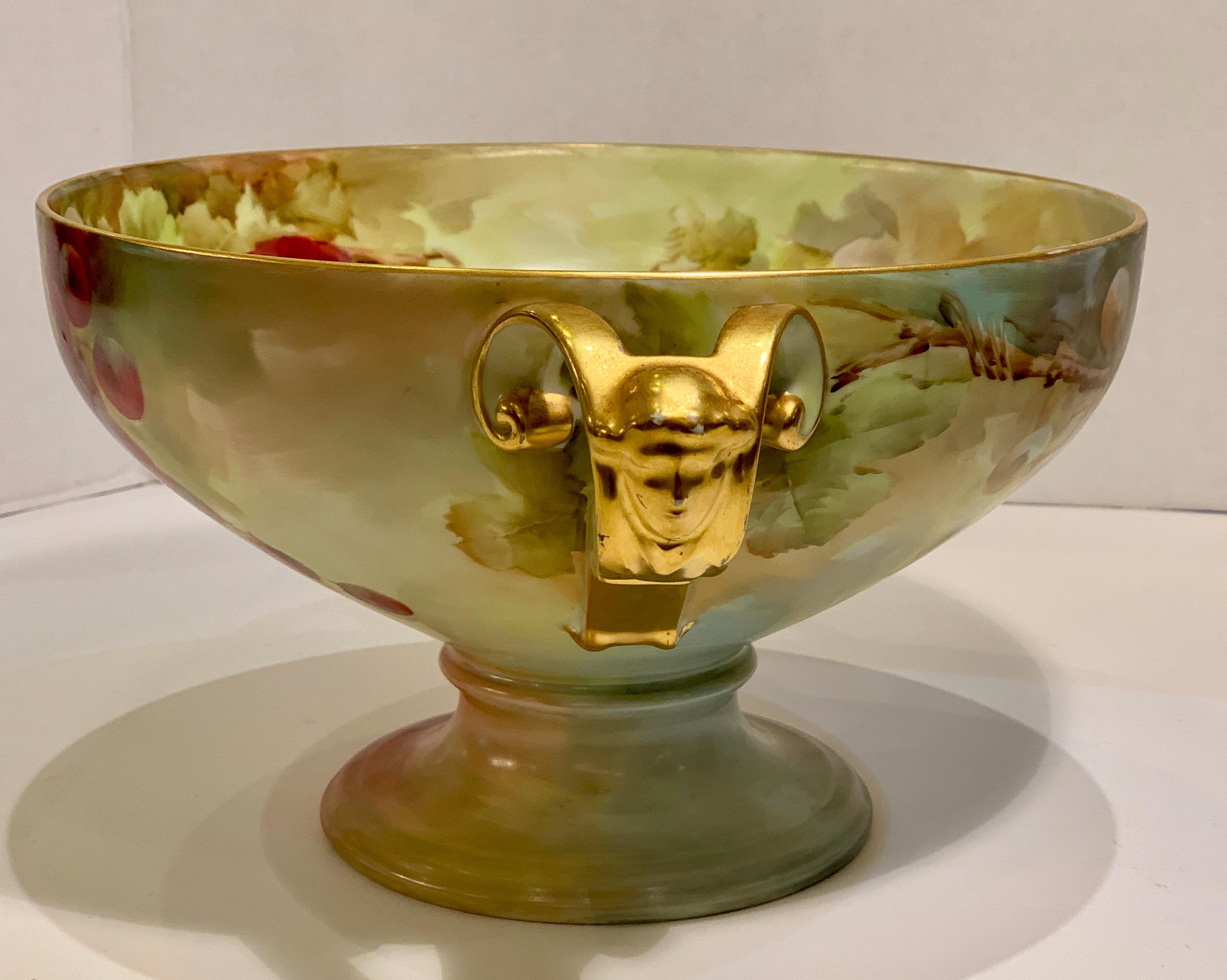 Masterpiece Antique Art Nouveau Rosenthal Hand Painted Porcelain Footed Bowl 2