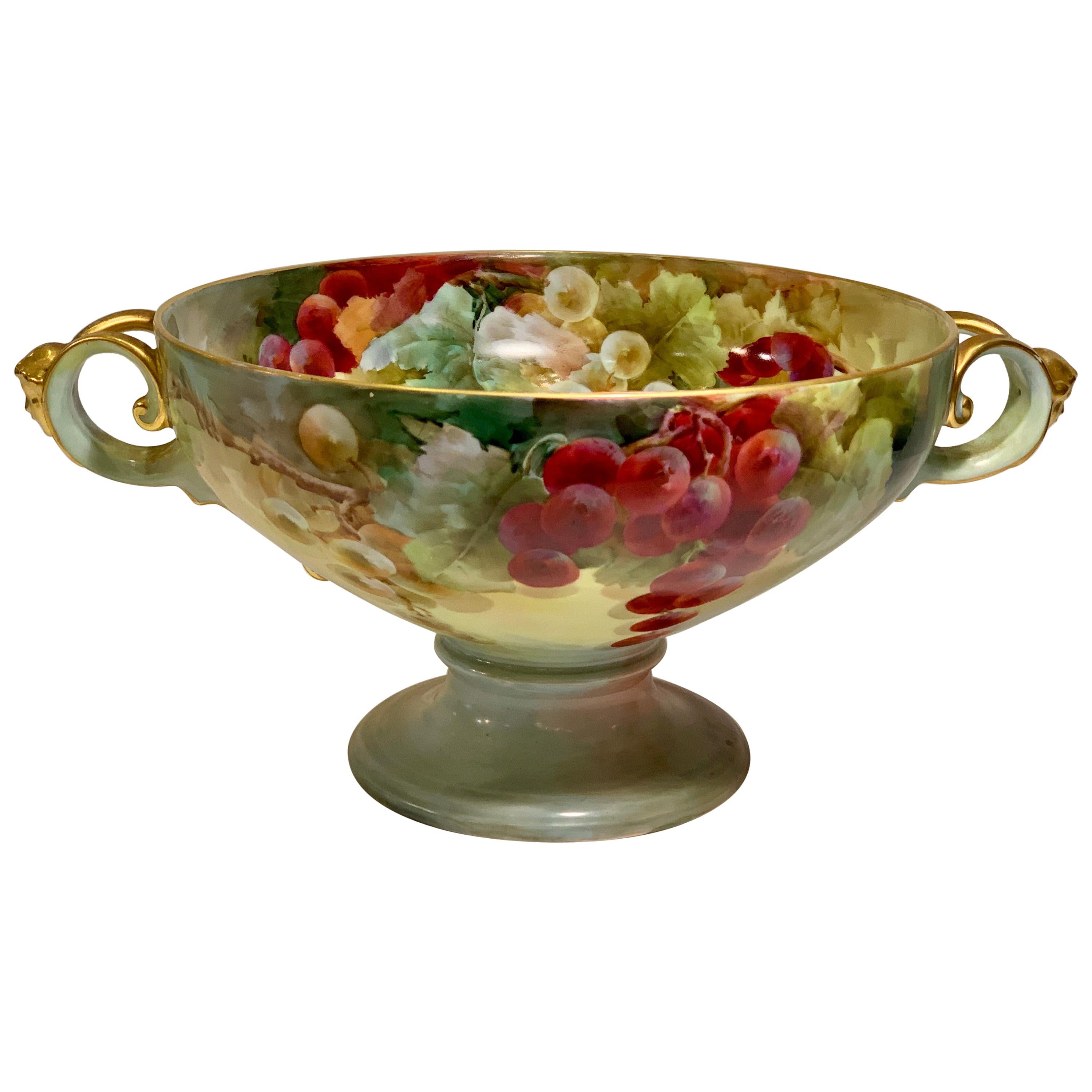 Masterpiece Antique Art Nouveau Rosenthal Hand Painted Porcelain Footed Bowl