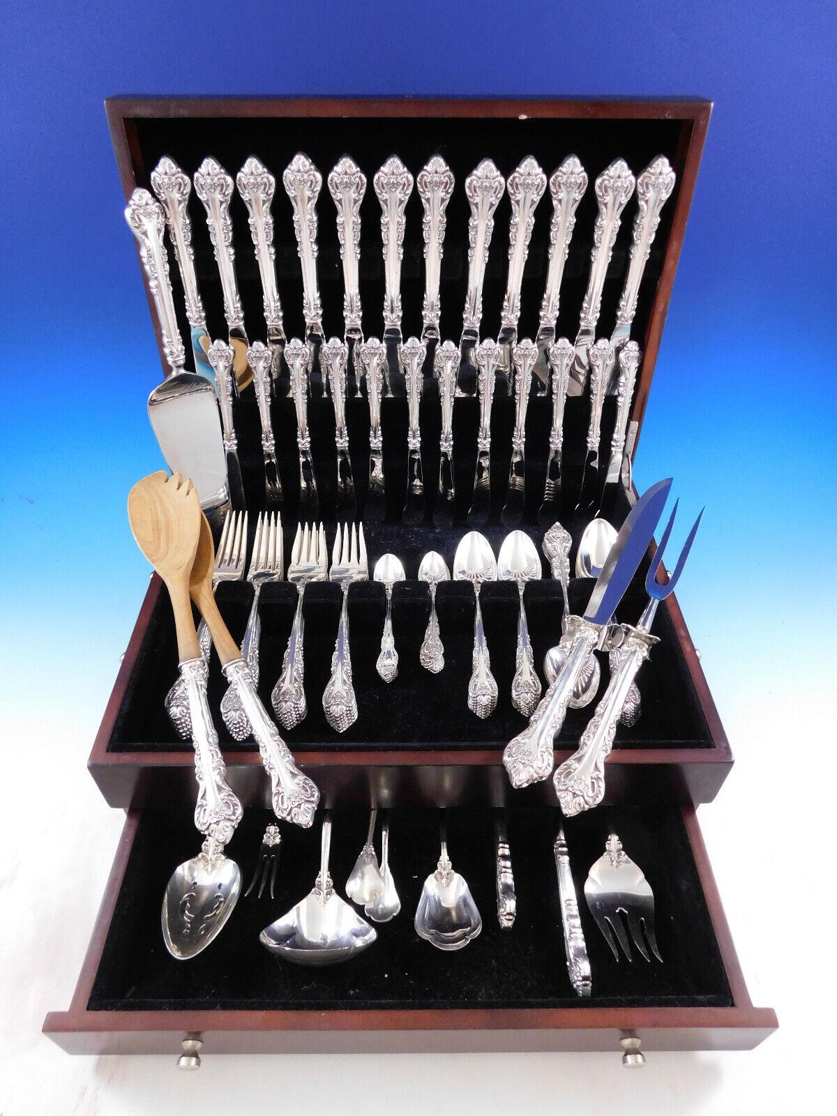 Superb Masterpiece by International sterling silver flatware set - 98 pieces. This set includes:

12 Knives, 9 3/8