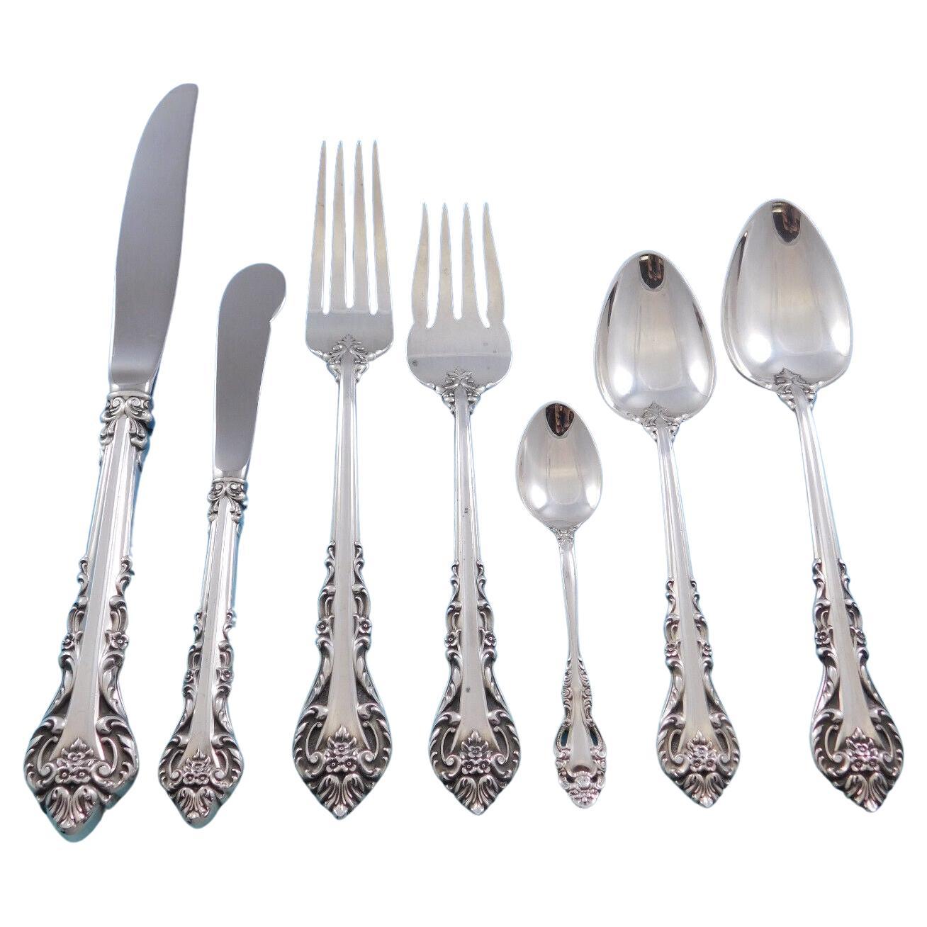 Masterpiece by International Sterling Flatware Set for 12 Service 98 Pieces