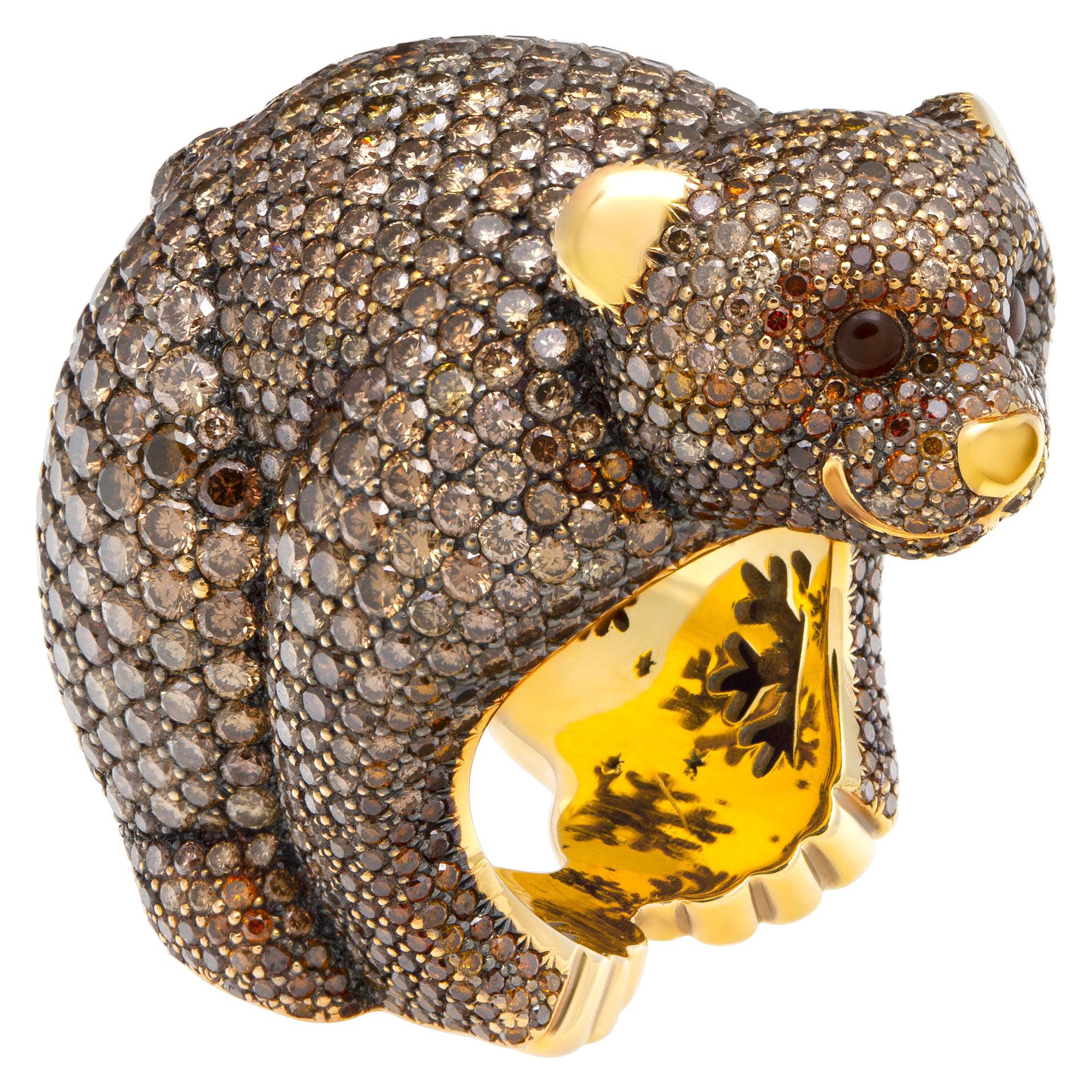 Masterpiece Chopard Diamond Bear "Animal World Collection" Ring in 18 Karat For Sale