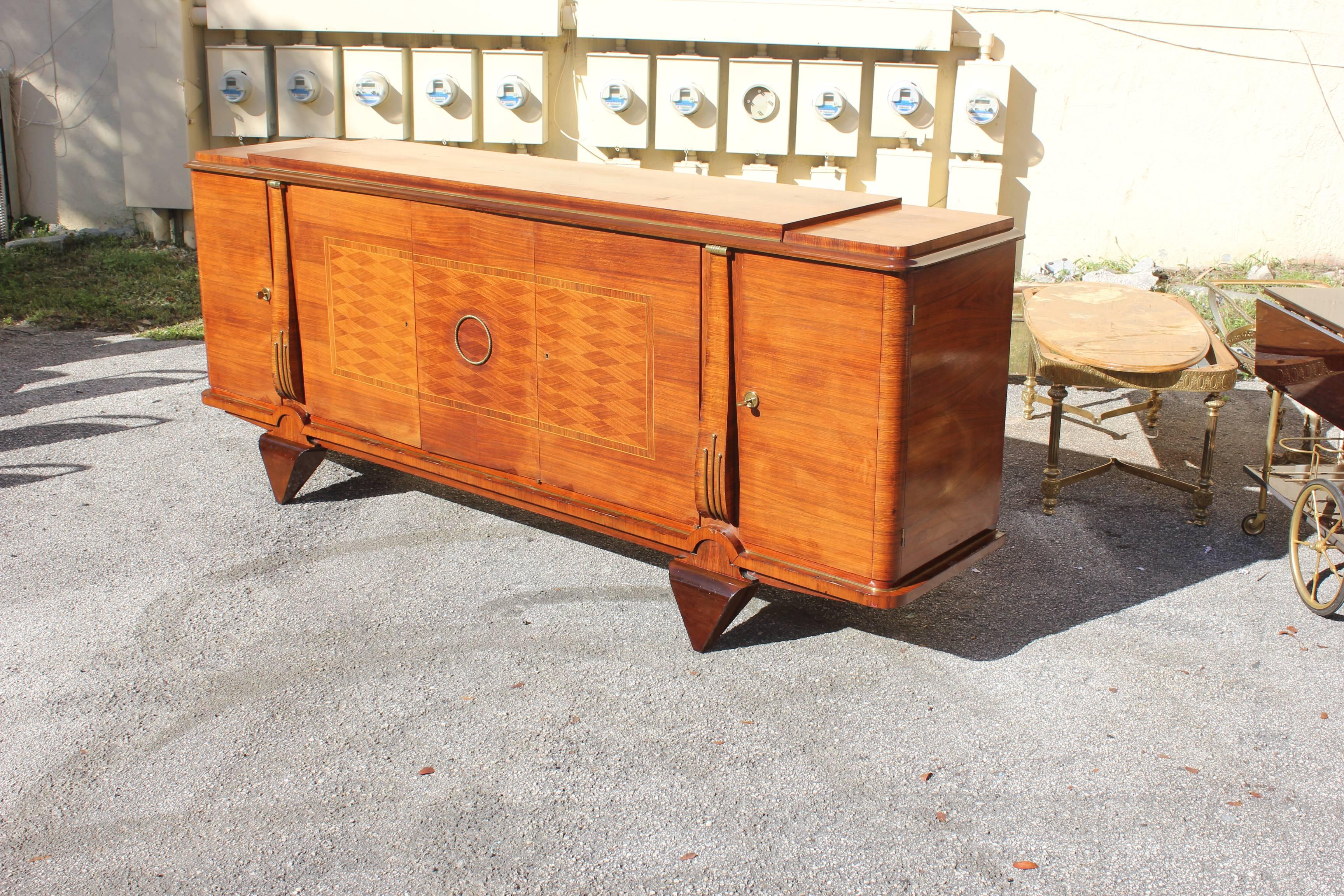 Mid-20th Century Masterpiece French Art Deco Sideboard / Buffet Rosewood by Jules Leleu Style For Sale