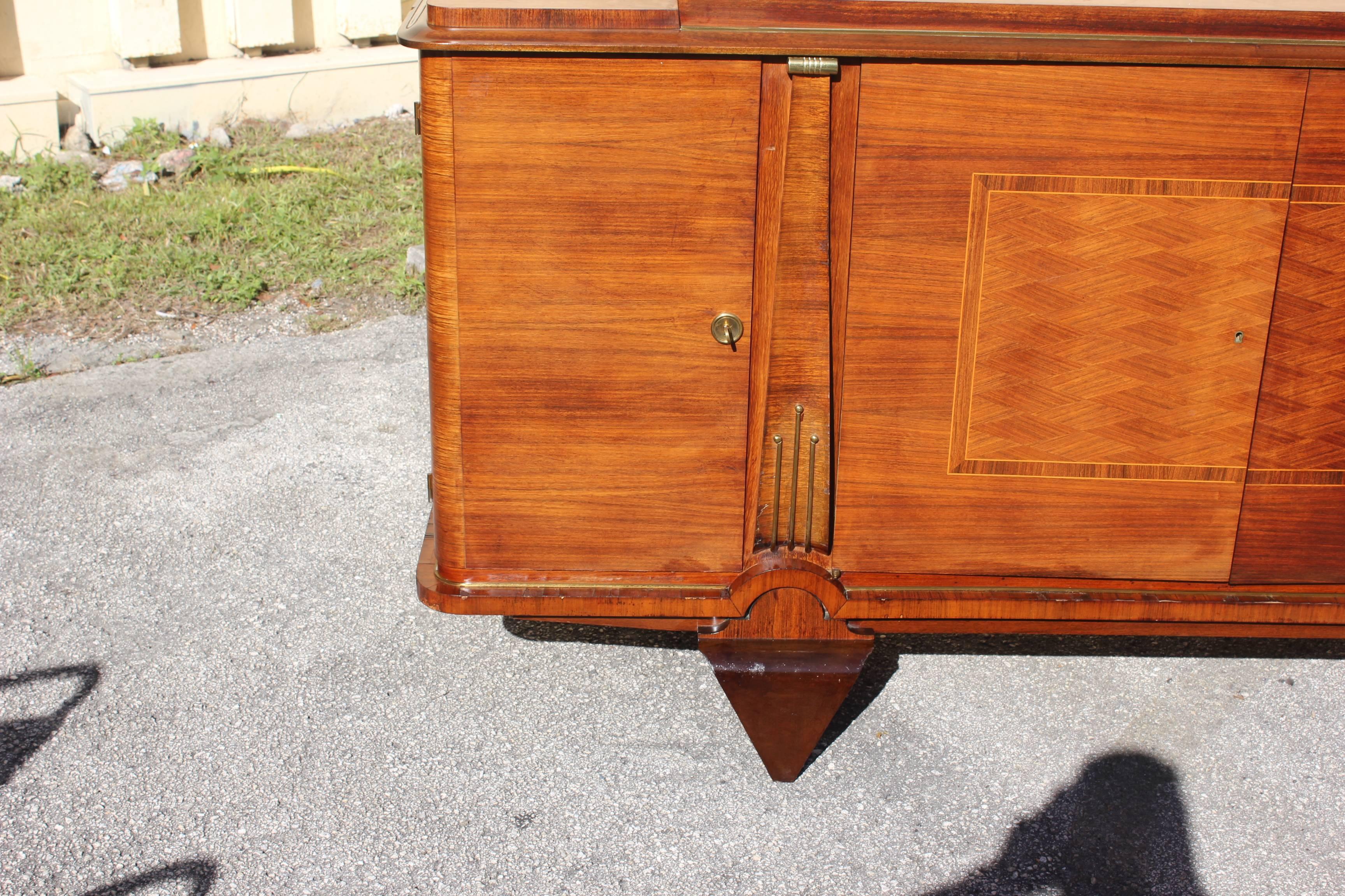 Masterpiece French Art Deco Sideboard / Buffet Rosewood by Jules Leleu Style For Sale 3