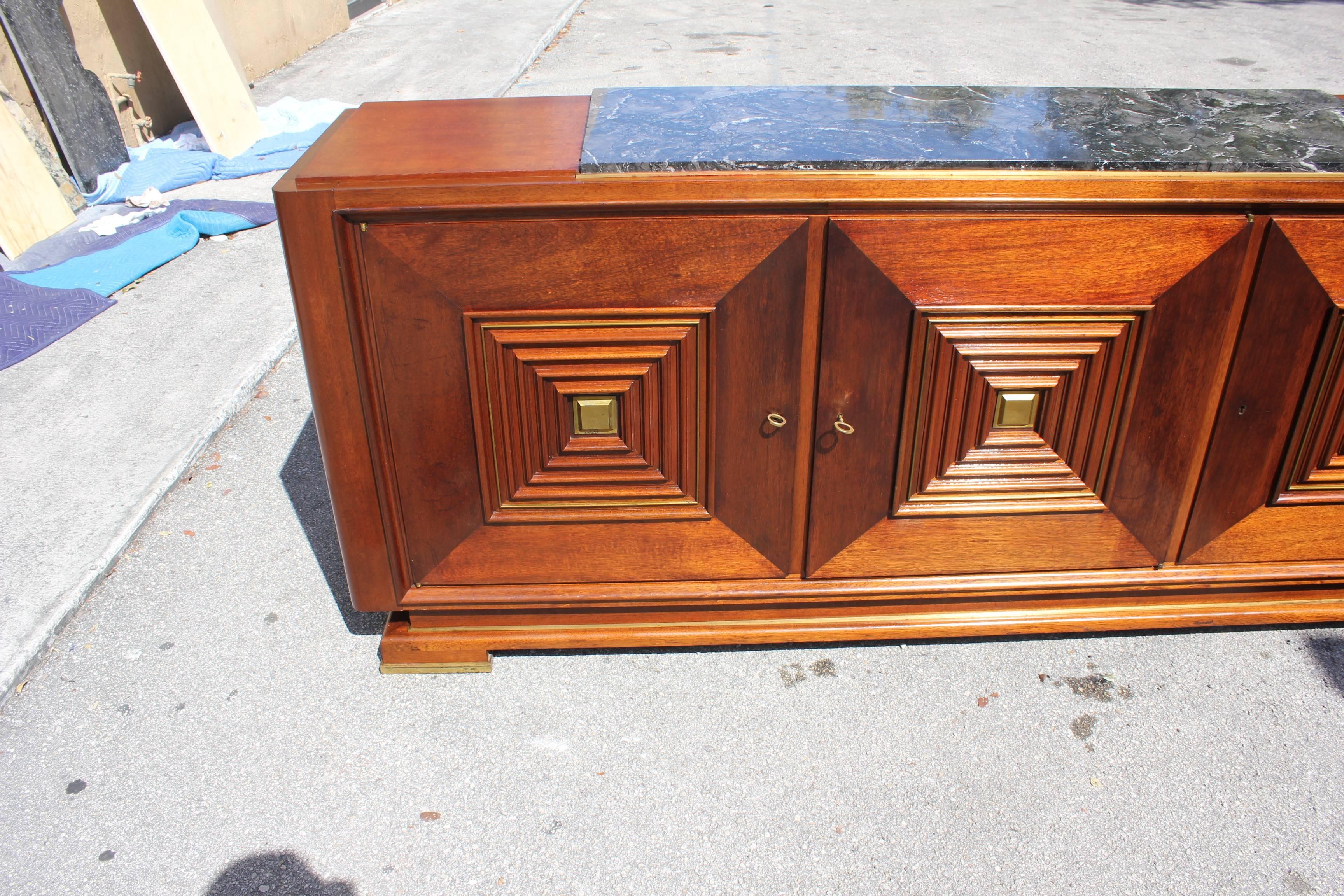 Masterpiece French Art Deco Solid Mahogany Sideboard or Buffet by Maxime Old 3