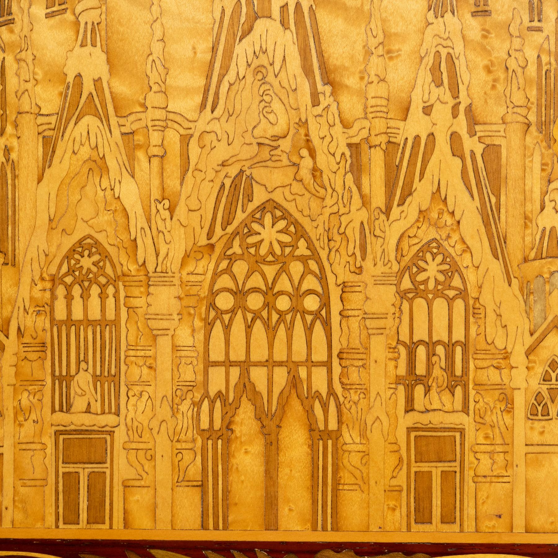 Obra Maestra de Marquetería de la Sagrada Familia de Gaudí - Firmada por J. Ordoñez en venta 2