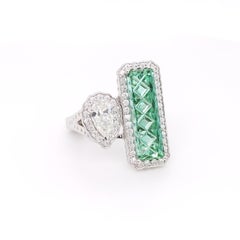 Masterpiece Mint Maine Tourmaline with Diamond in Platinum