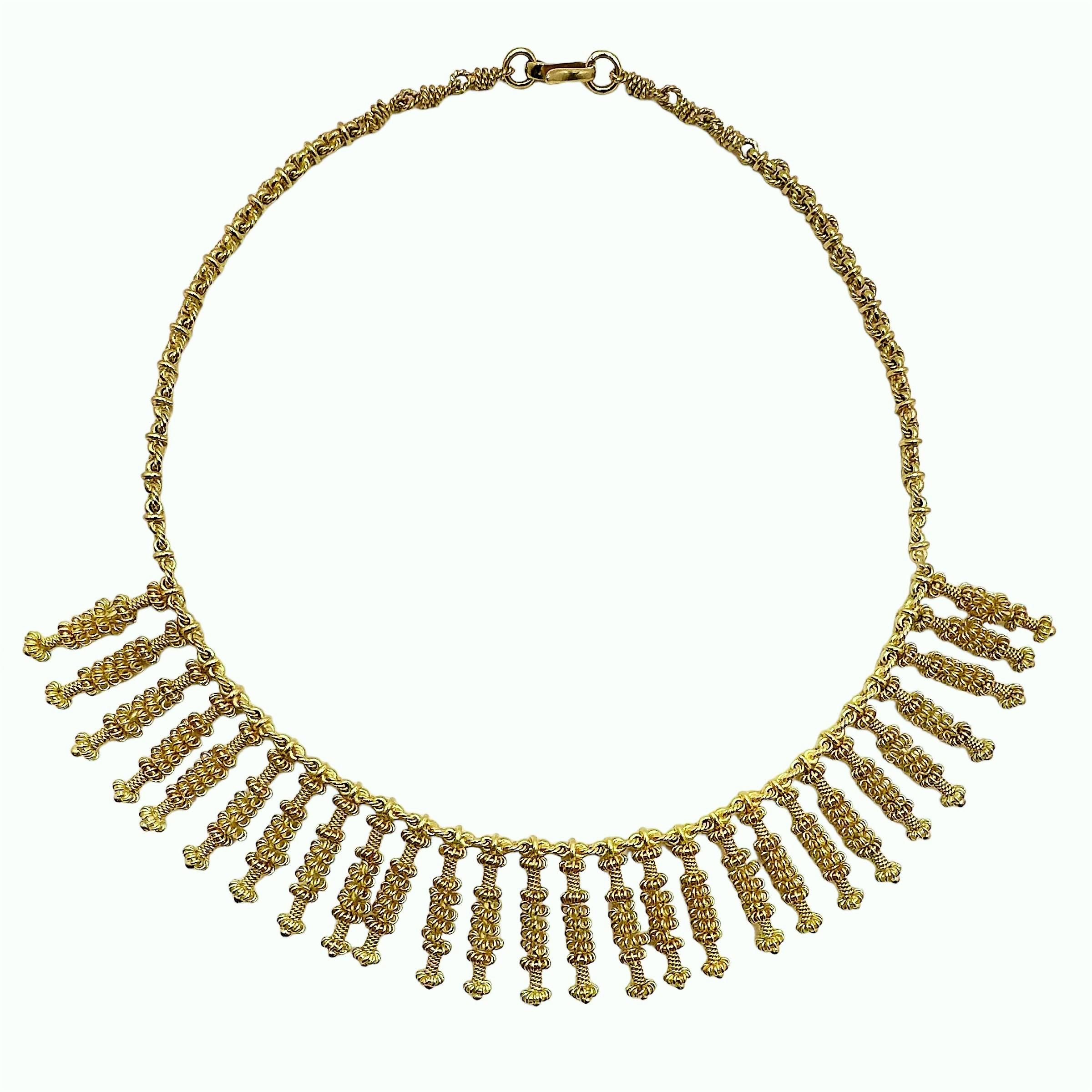 Masterpiece of Hand Filigree Choker Necklace in 18k Yellow Gold