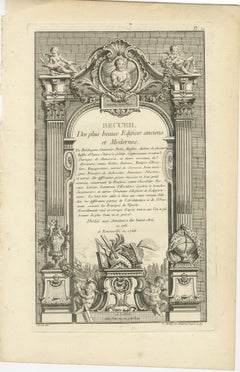 Masterpieces of Architecture and Ornamentation: Decorative Title Page from 1766