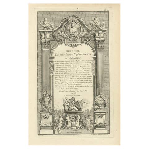 Masterpieces of Architecture and Ornamentation: Decorative Title Page from 1766