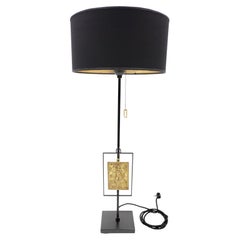 "Masterpieces of Light" Brass Table Lamp with S. Sebastiano Bronze Plaque XVII°