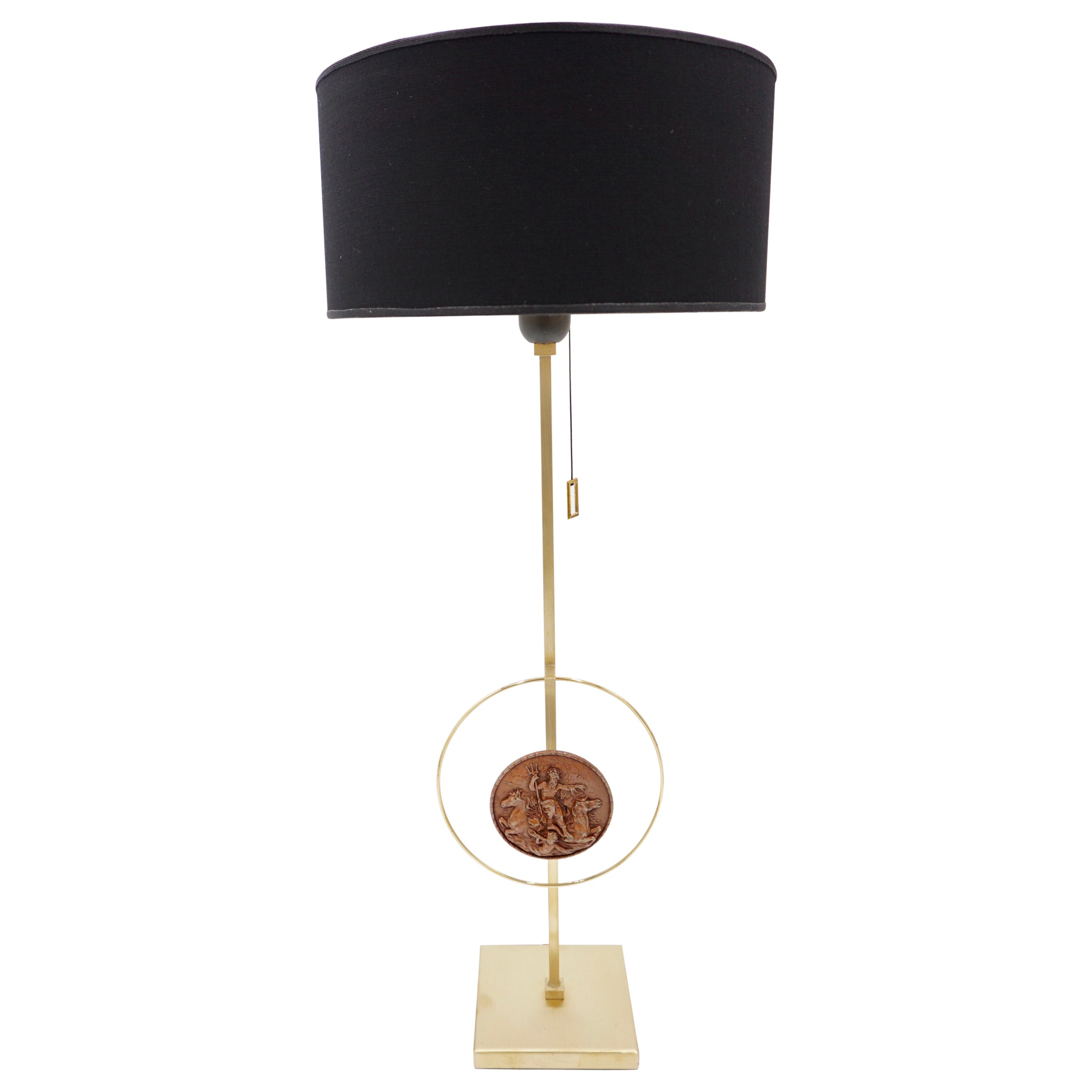 "Lampada da tavolo in ottone con scultura in rame Van Vianen XVII° "Capolavori della Luce in vendita