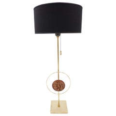 "Masterpieces of Light" Brass Table Lamp with Van Vianen Copper Sculpture XVII°