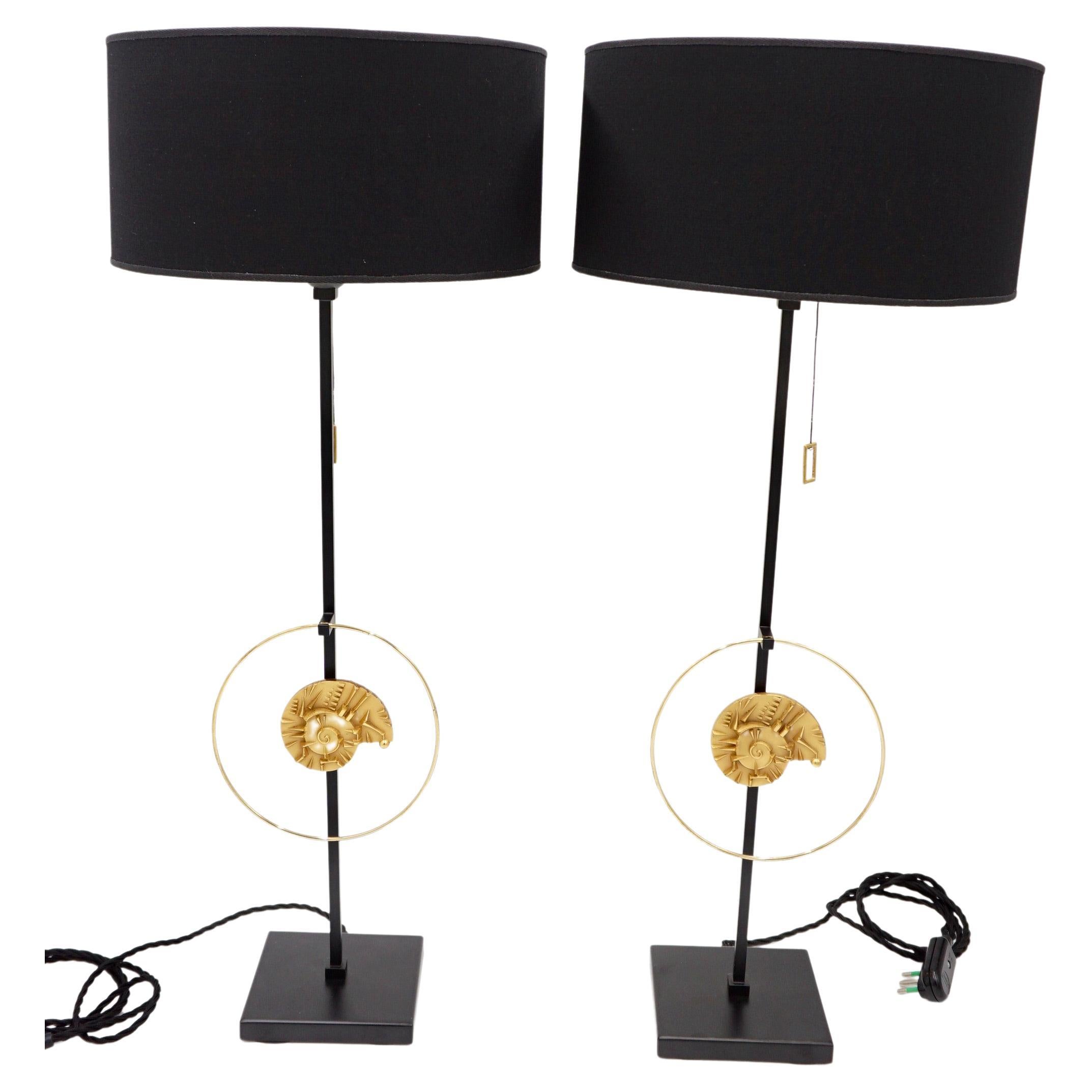 Helt tør ukendt Forbindelse Masterpieces of lights" Pair of Table Lamps with A.Pomodoro Bronze, 1985  For Sale at 1stDibs