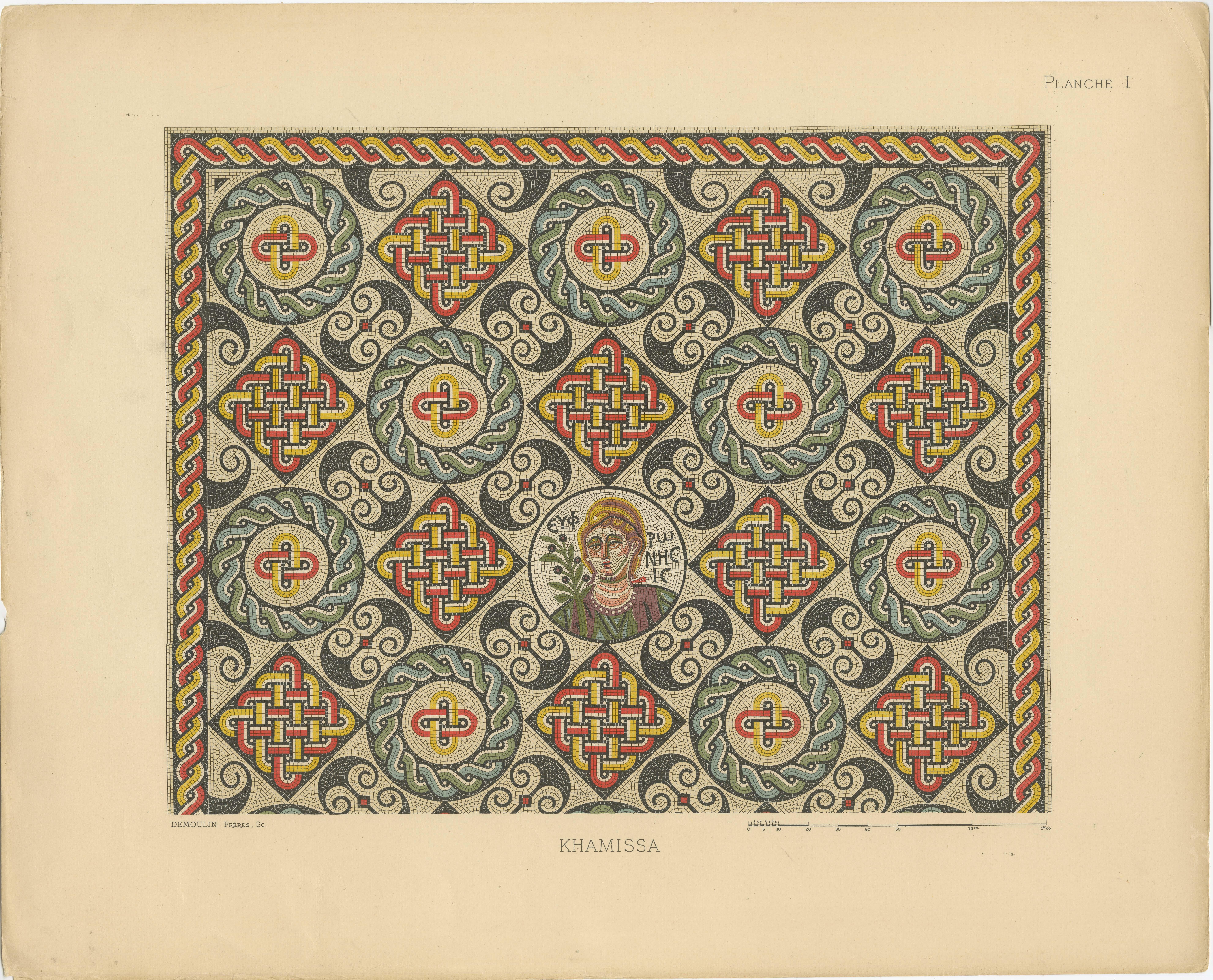Early 20th Century Masterpieces of Roman Mosaic Art from Algeria: Rare Color Plates Collection For Sale