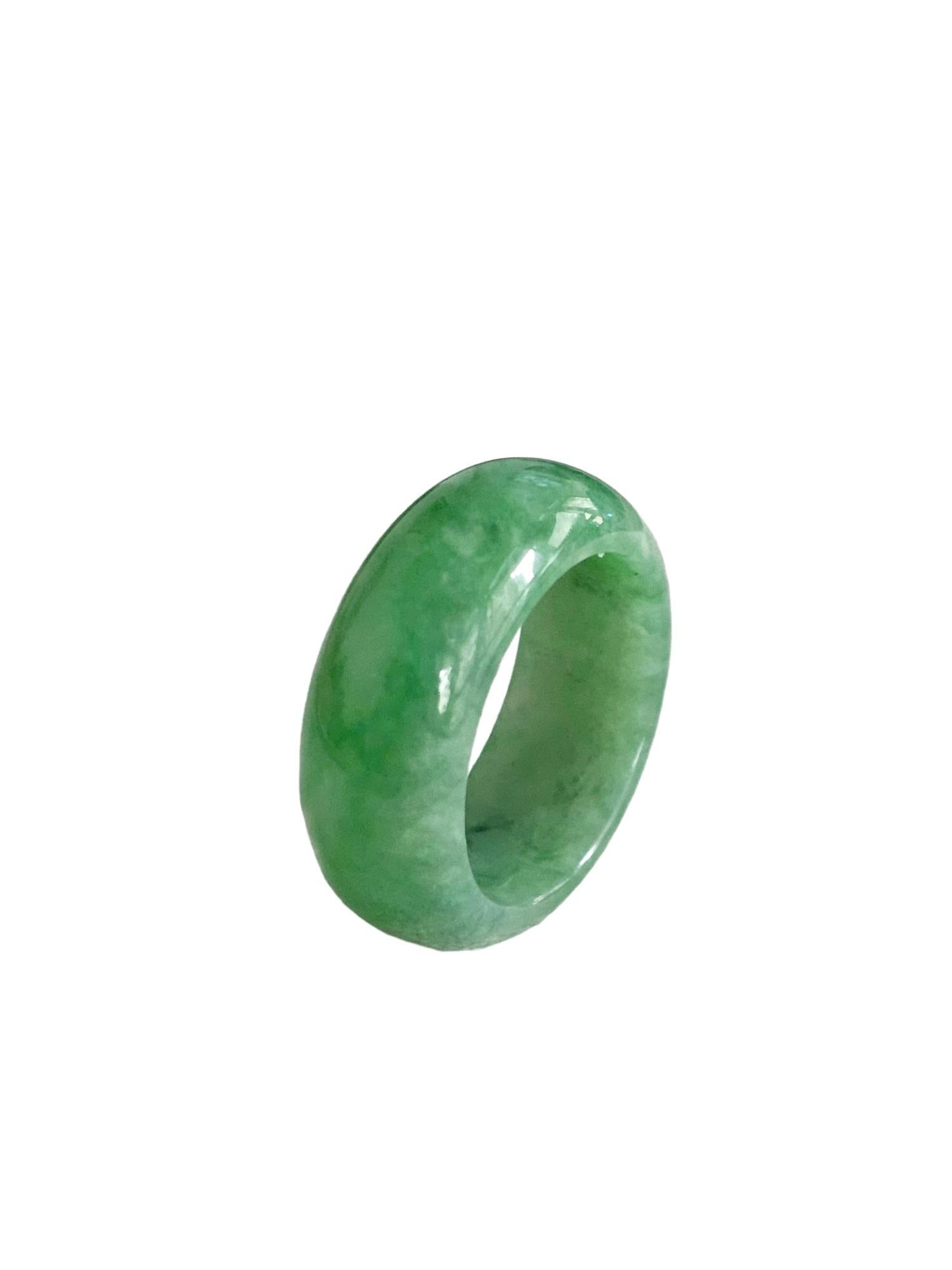 Masters Burmese A-Jadeite Certified Infinity Band Ring (Unisex)- Cocktail Ring For Sale 8