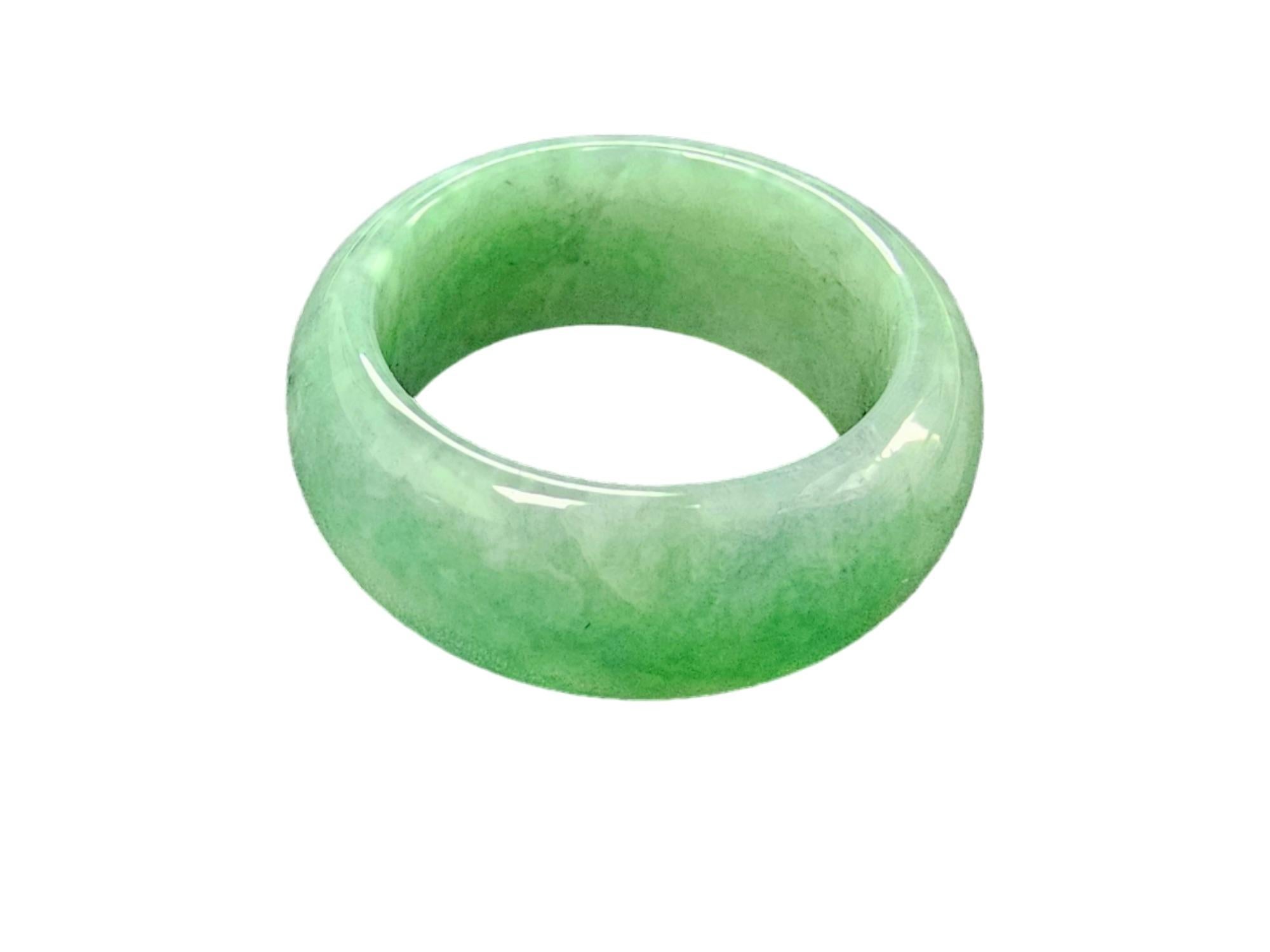 Masters Burmese A-Jadeite Certified Infinity Band Ring (Unisex)- Cocktail Ring For Sale 9