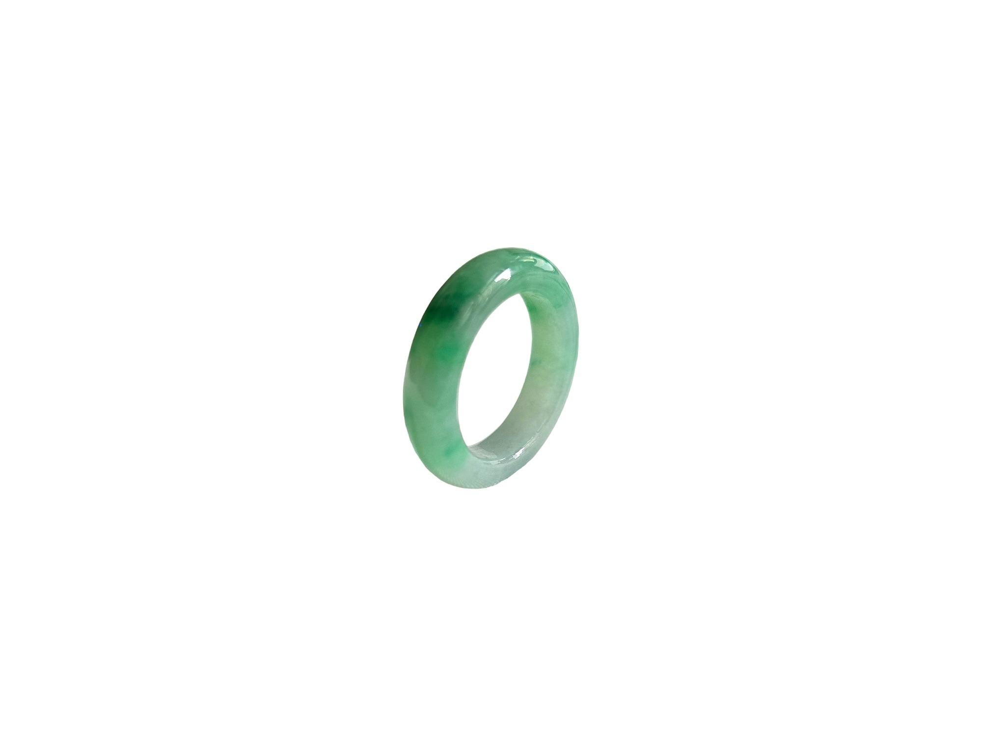 Bague à anneau Infinity certifiée A-Jadeite de maîtres birmans (Unisex - Bague cocktail) en vente 11