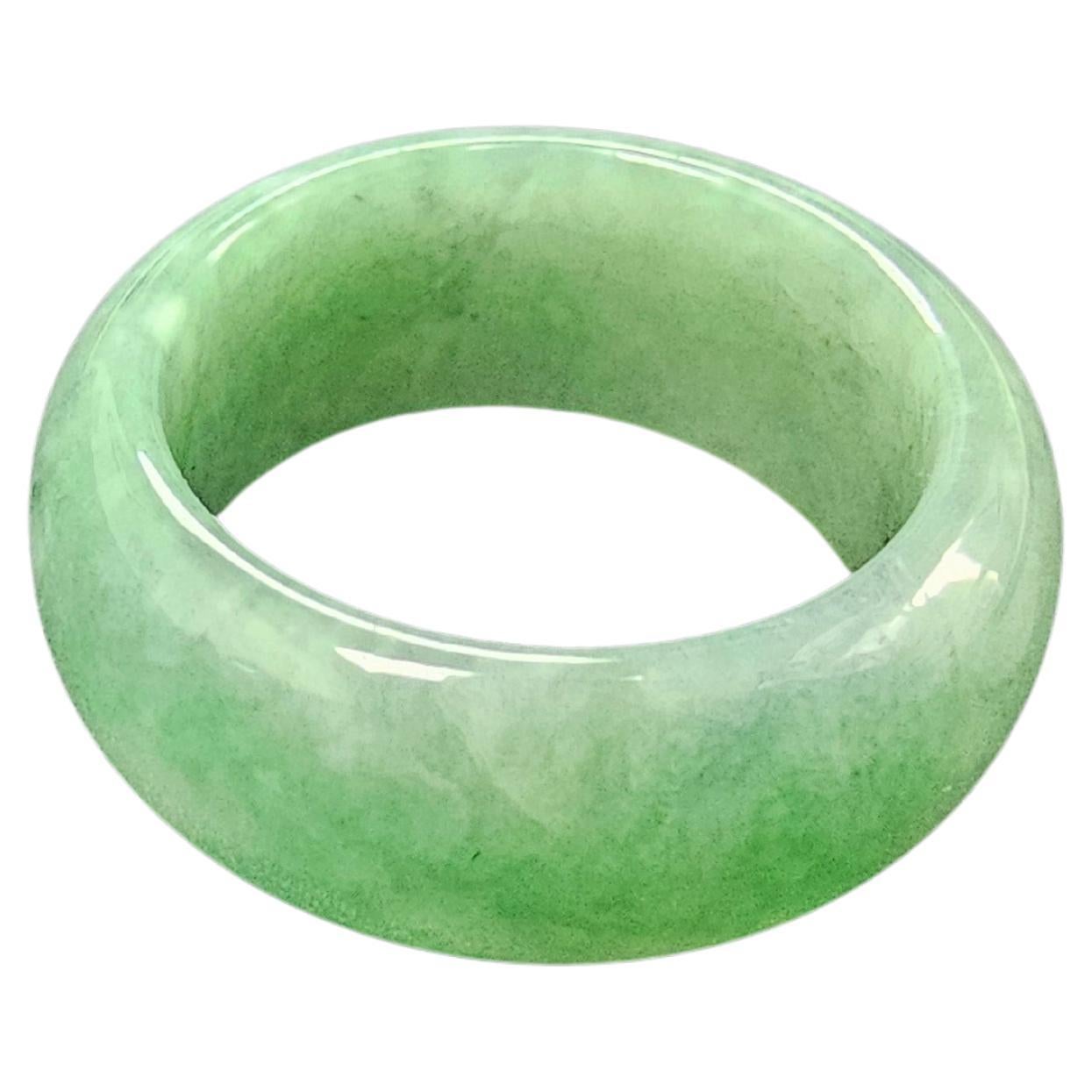 Certified Green Burmese solid A-Jadeite Infinity Band Cocktail Ring for men and women (unisex). Untreated, and 100% Natural,

Our finest and most translucent series of Burmese A-Jadeite Infinity Band Rings. Our handpicked exclusive Jadeite is