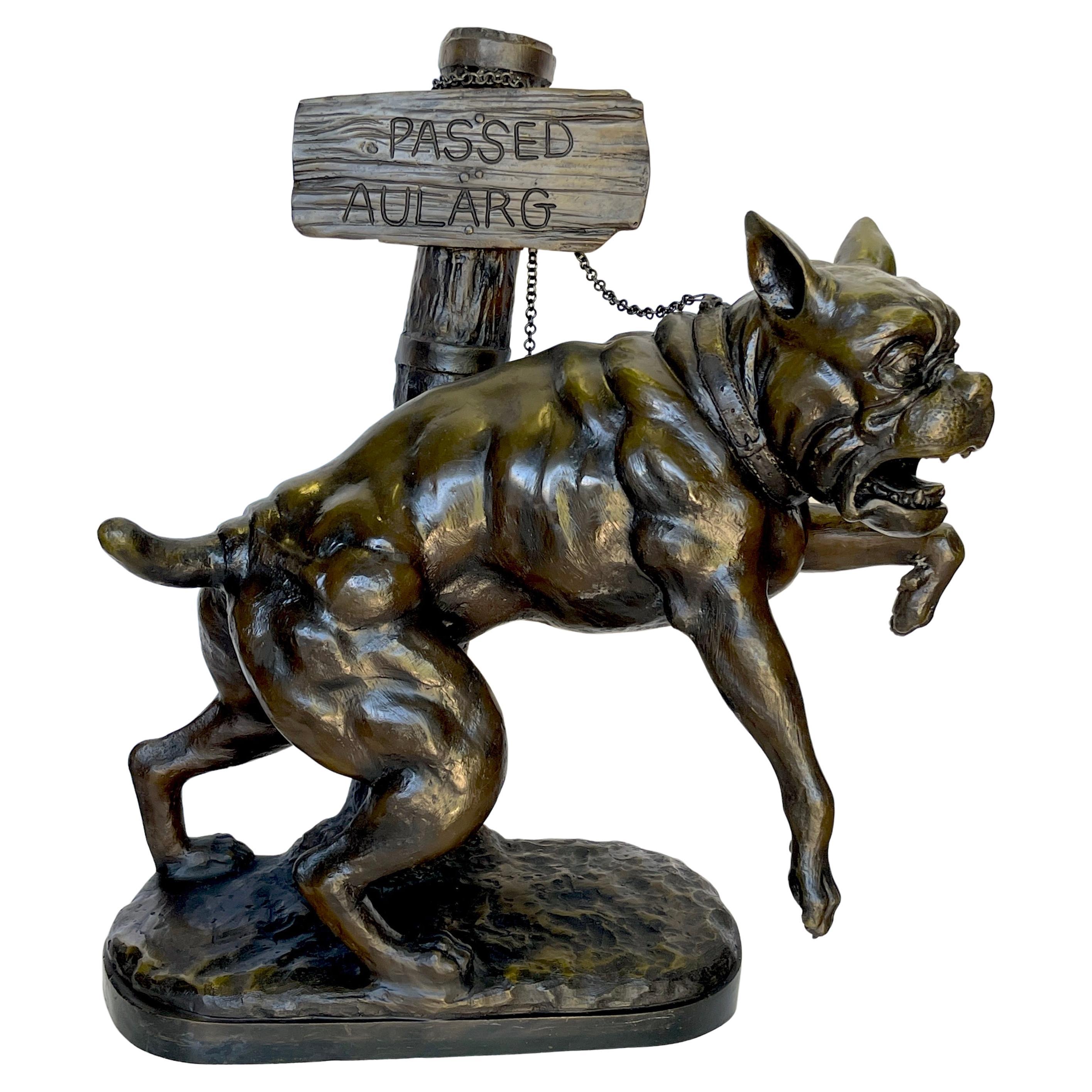 Mastiff on a Chain" Bronze Sculpture 'Largest Version' by Charles Valton  For Sale at 1stDibs