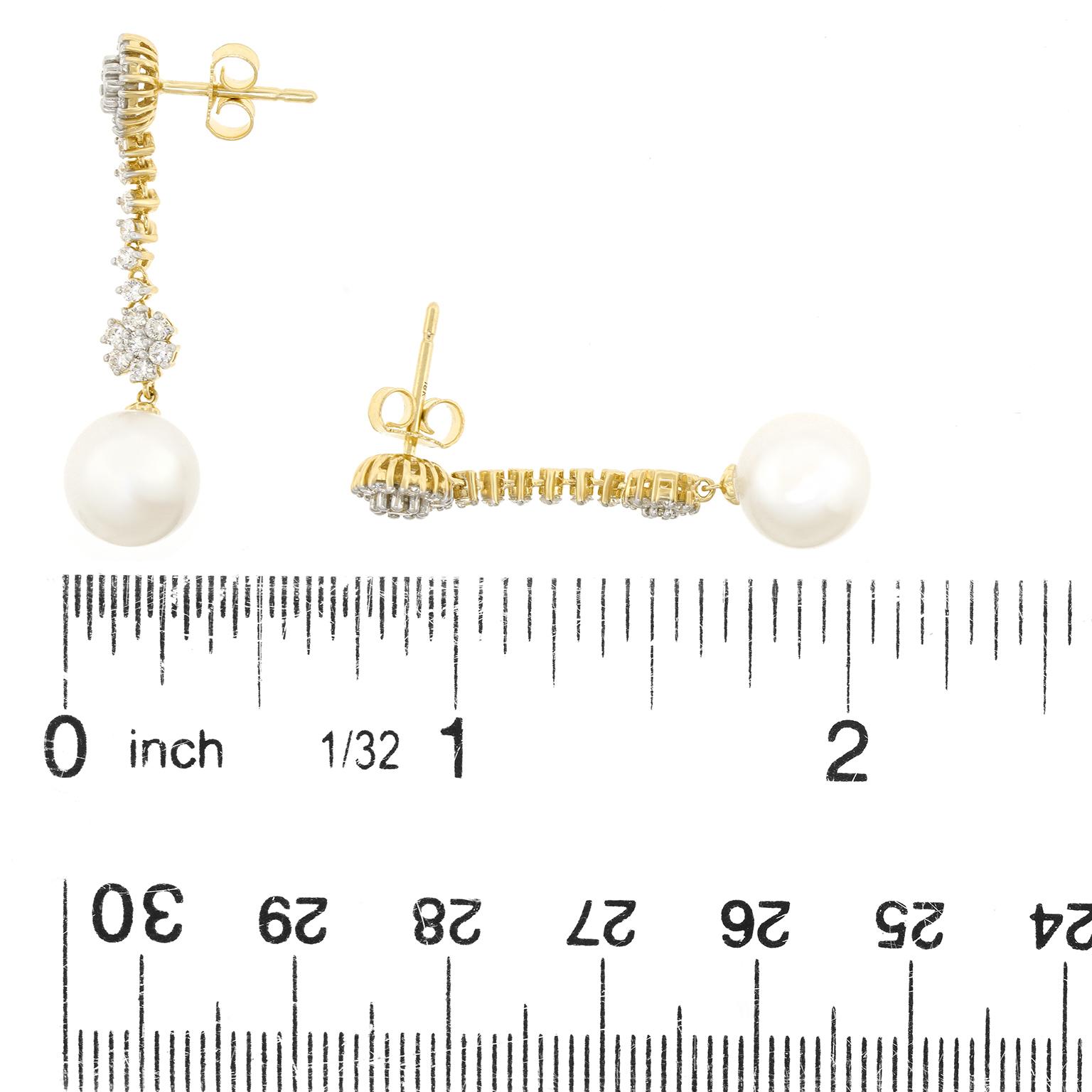 Mastoloni Pearl and Diamond Chandelier Earrings For Sale 1