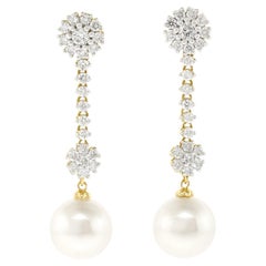 Mastoloni Pearl and Diamond Chandelier Earrings