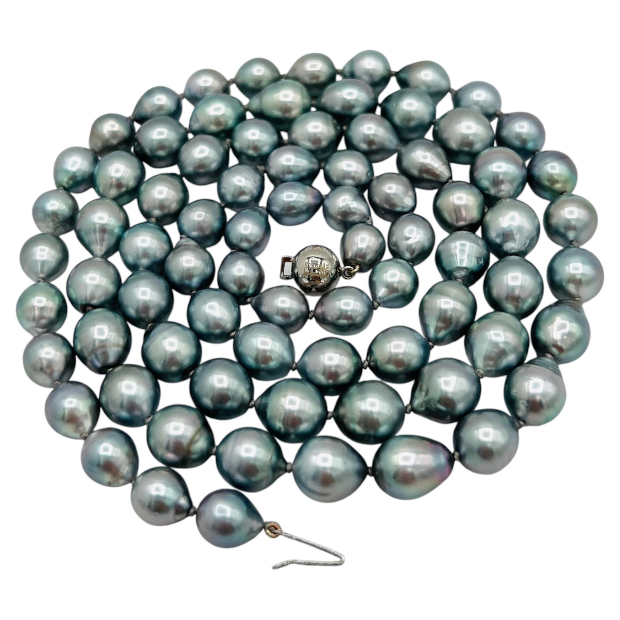 Mastoloni Collier de perles de Tahiti en or blanc 18 carats