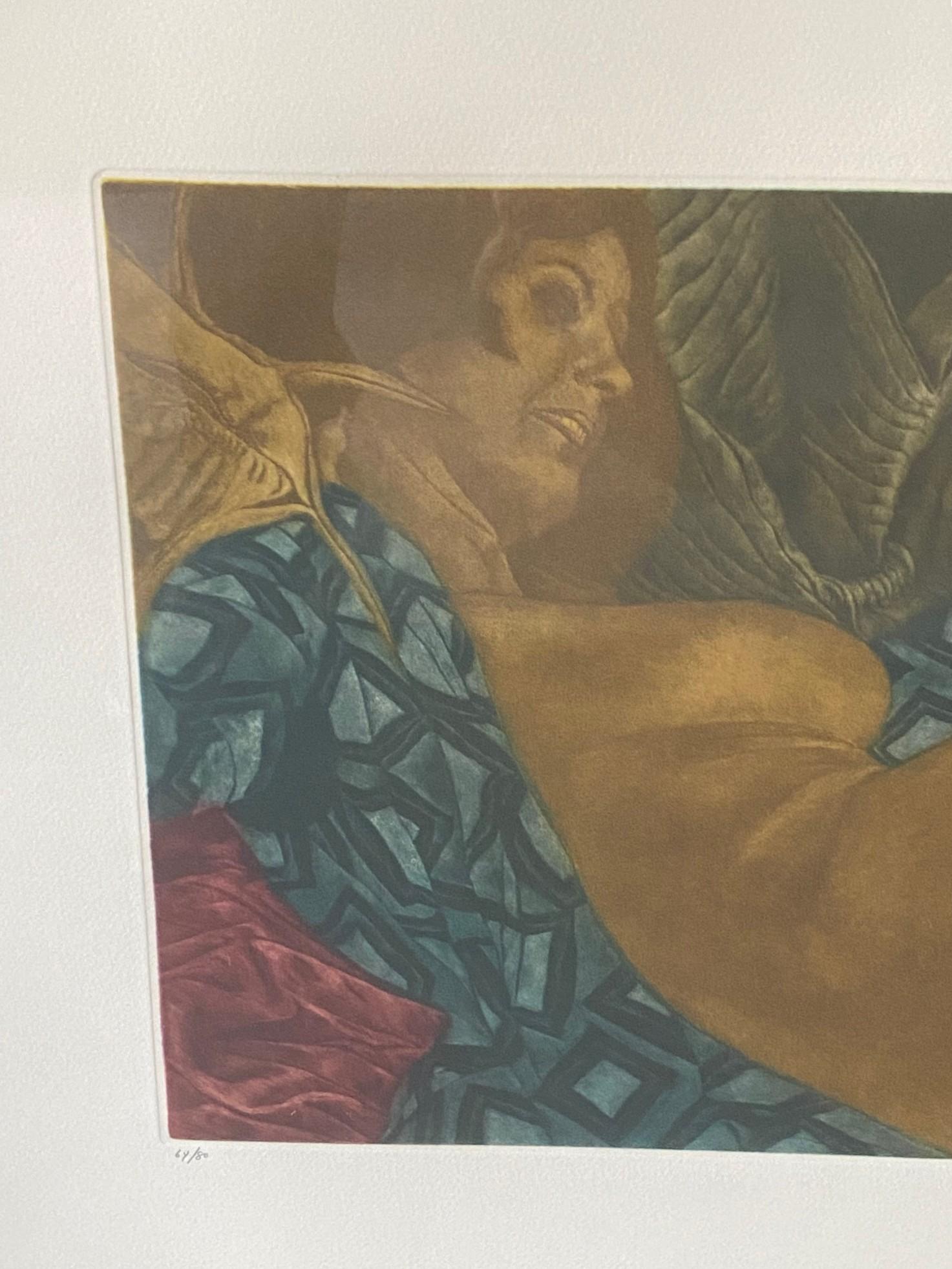 Fin du 20e siècle Masuo Ikeda Signé Edition Limitée Encadré Mezzotint Japonais Erotique Venus en vente