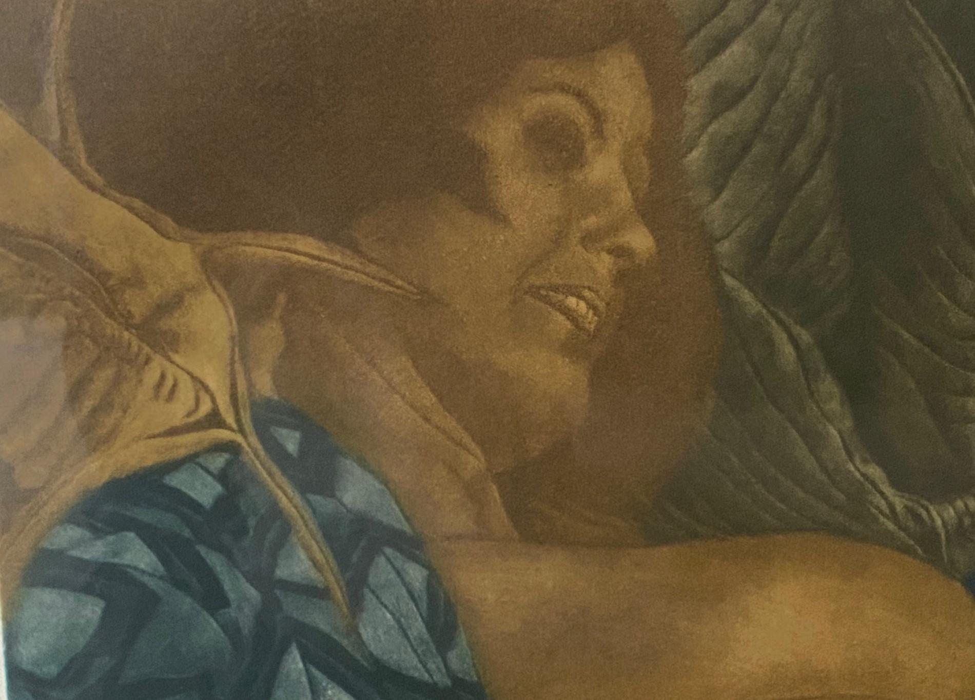Bois Masuo Ikeda Signé Edition Limitée Encadré Mezzotint Japonais Erotique Venus en vente