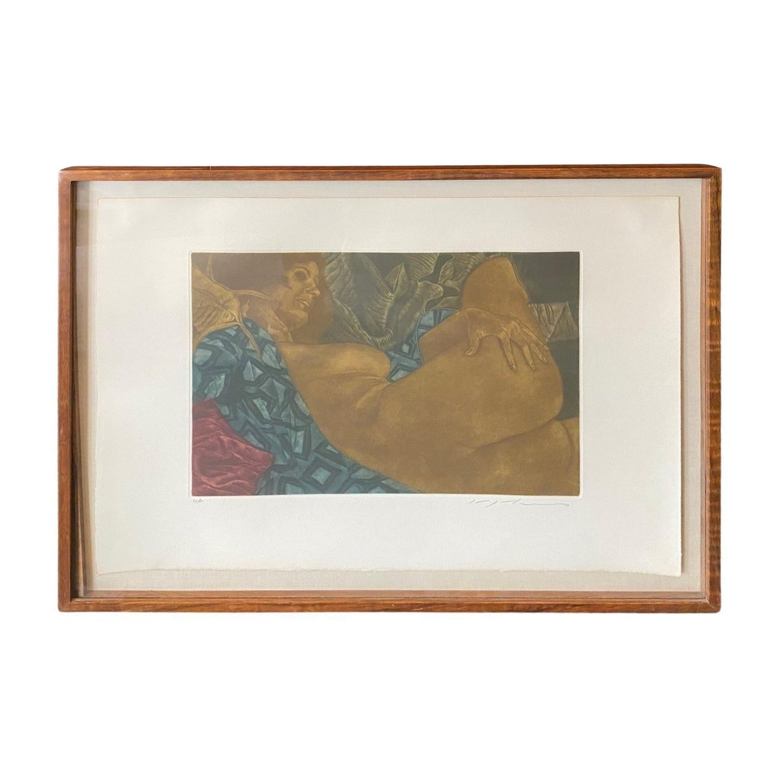 Masuo Ikeda Signed Limited Edition Framed Erotic Japanese Mezzotint Print Venus
