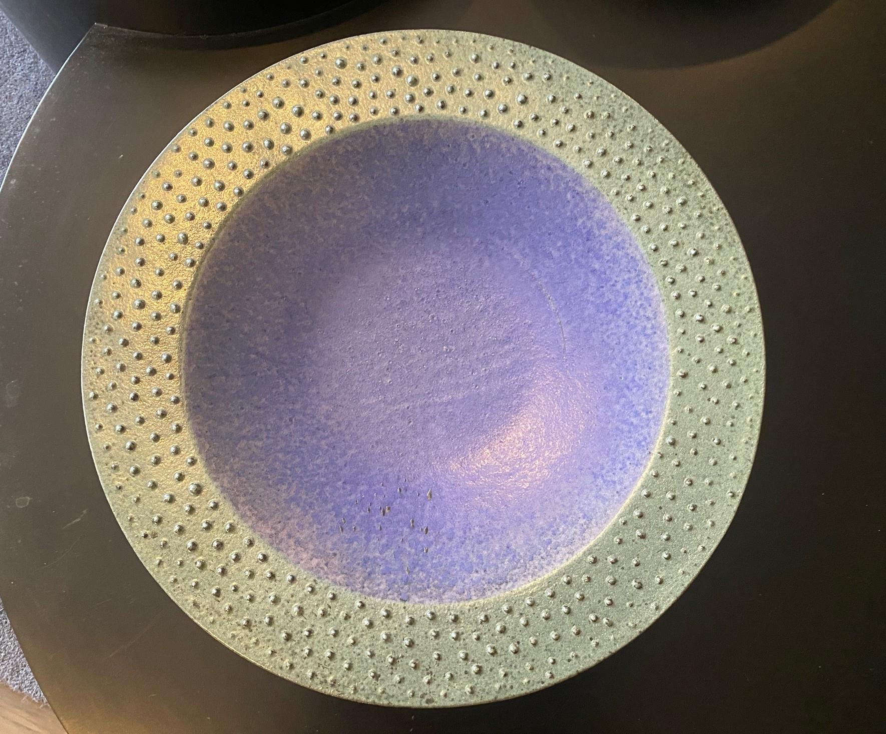 Masuo Ojima Firmato Grande Studio Pottery Giapponese Asiatico in Ceramica Modernista Caricabatterie in vendita 2