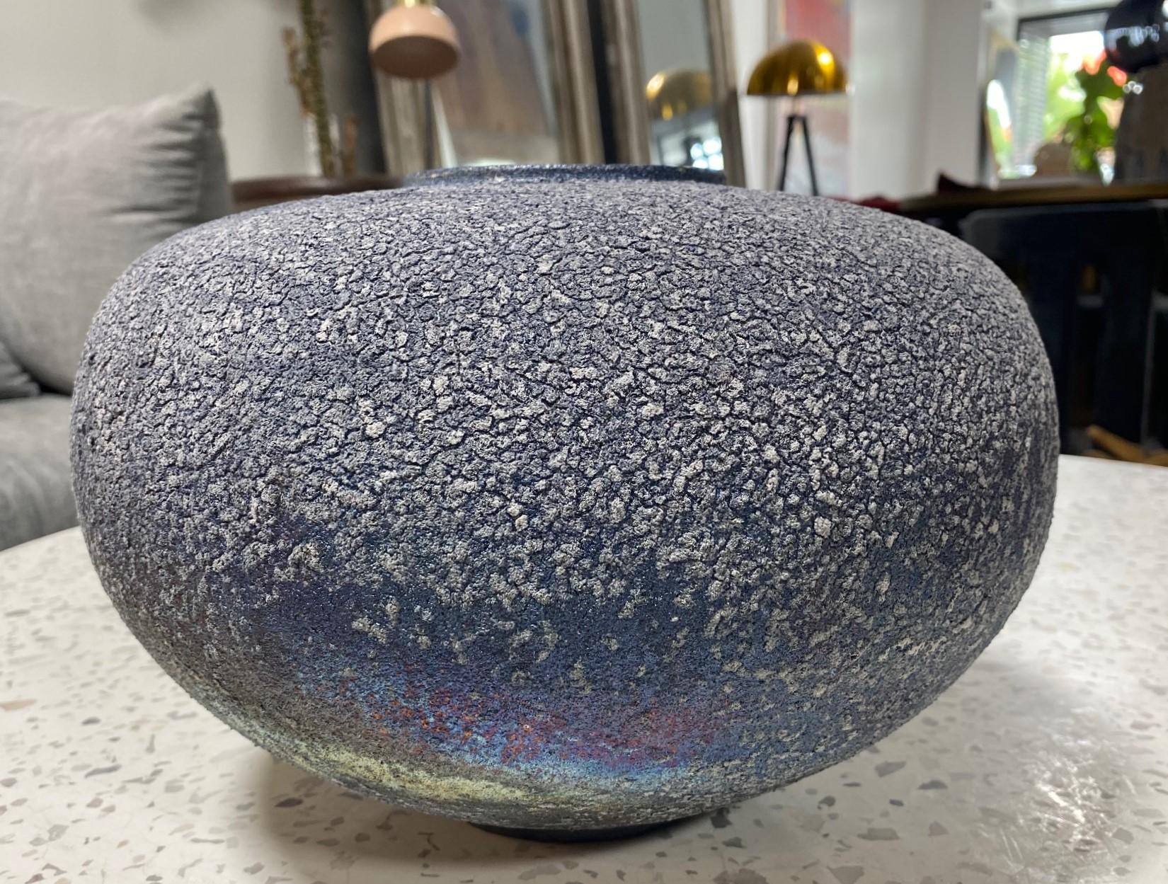 Masuo Ojima Signed Large Japanese Asian Wood Fired Studio Pottery Ceramic Vase For Sale 1