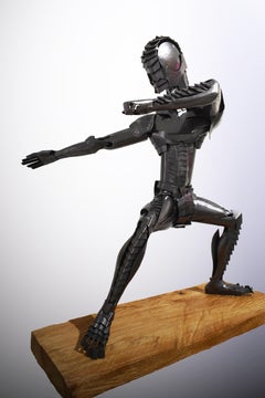 "Mitochondria #2" metal made armor warrior table sculpture available now