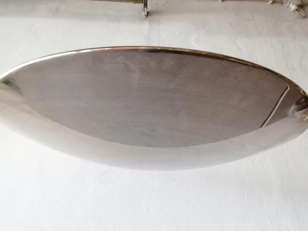 Metal Mat Chromed Brass Large Flushmount by Florian Schulz, 1970s, Germany