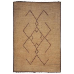 Mat from Mauritania Sahara in Leather and Palmwood, Mid-Century Modern Design