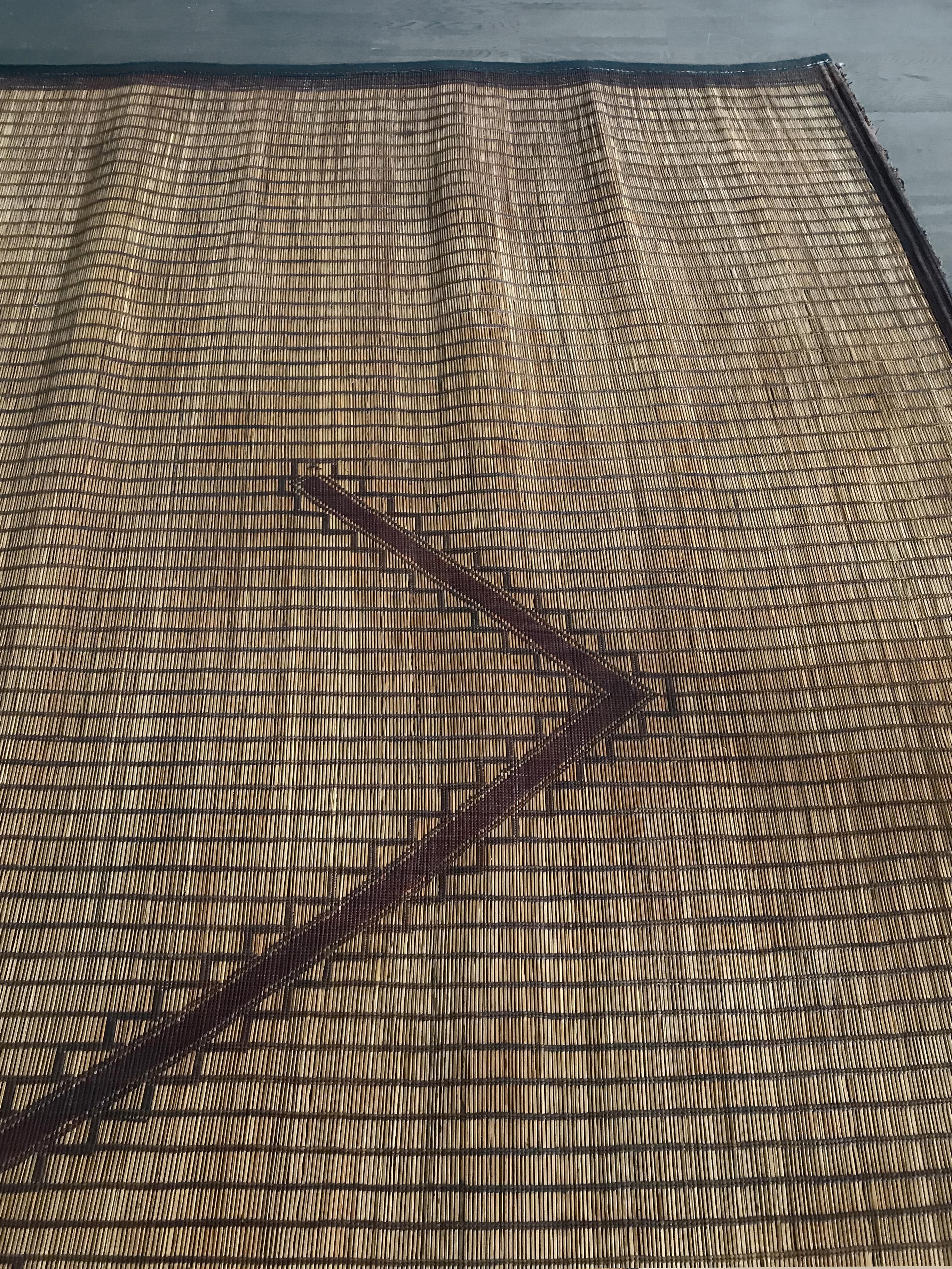 Mat from Mauritania Sahara in Leather and Palmwood, Mid-Century Modern Design 1