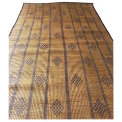 Mat from Mauritania Sahara in Palmwood and Leather, Mid-Century Modern Design