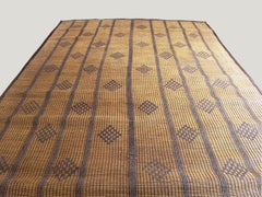 Mat from Mauritania Sahara in Palmwood and Leather, Mid-Century Modern Design