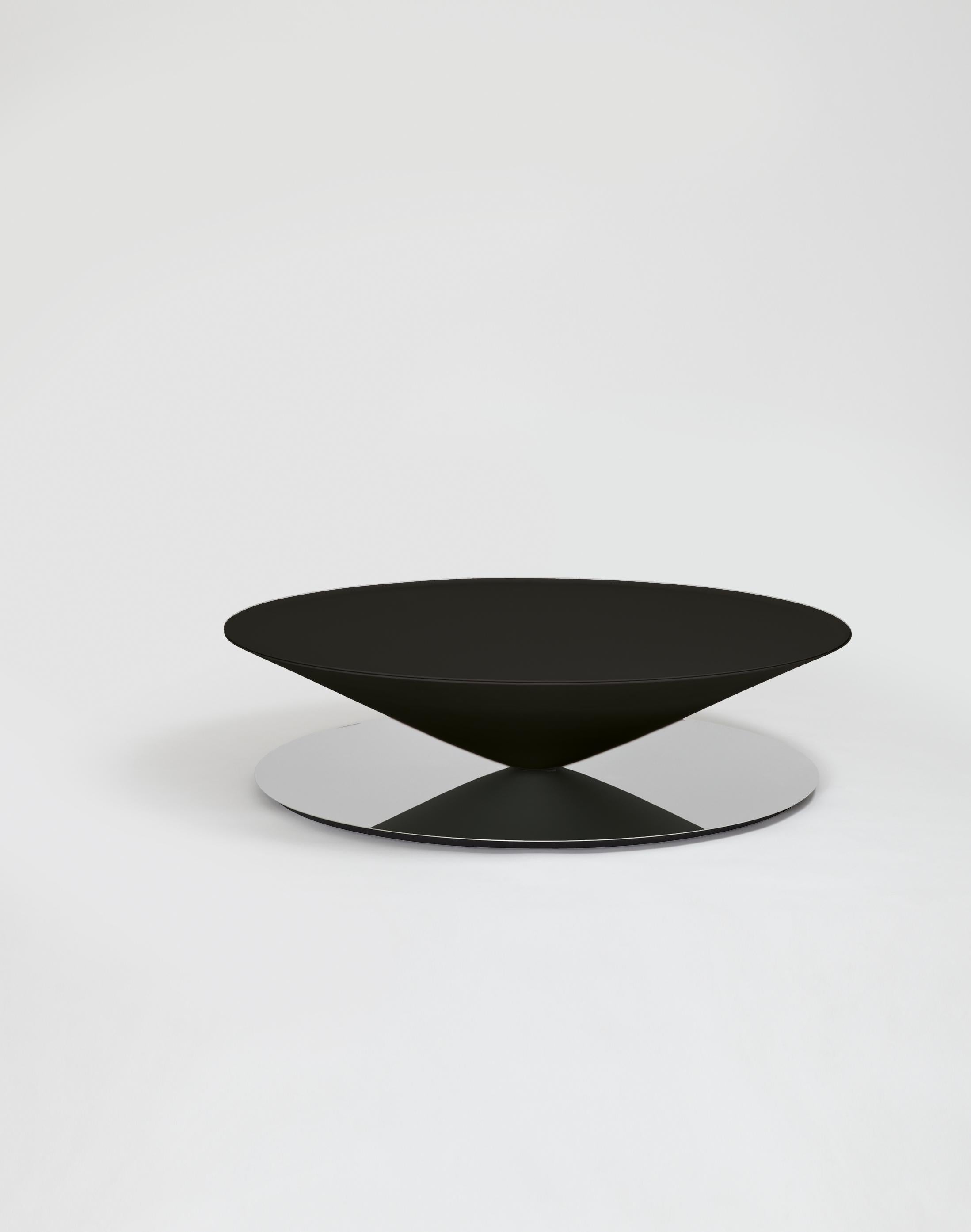 Acier Table basse flottante en acier gris mat, Luca Nichetto en vente