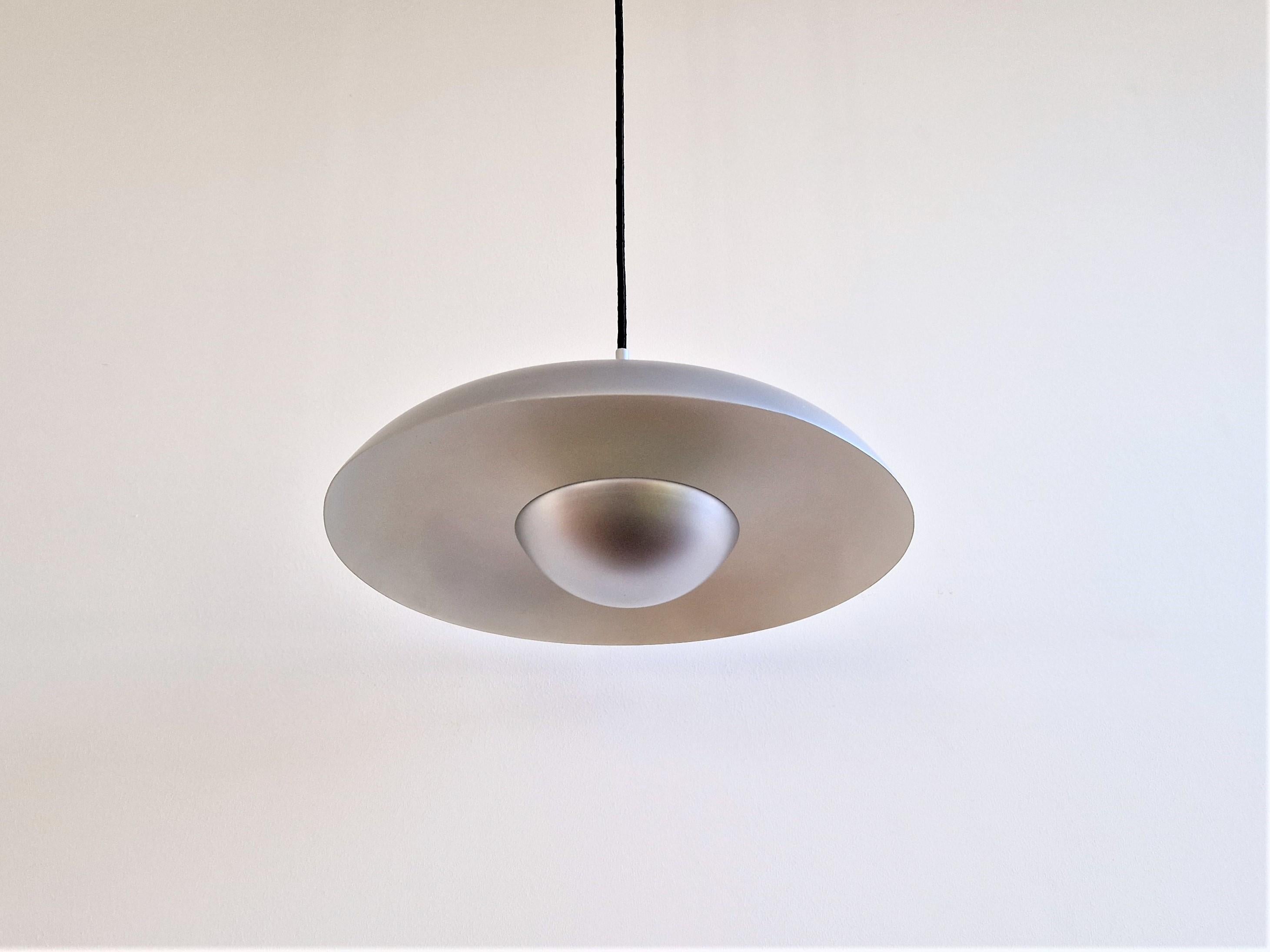 Mid-Century Modern Mat Silver Colored RA-40 Pendant Lamp by Piet Hein for Lyfa, Denmark, 1960s
