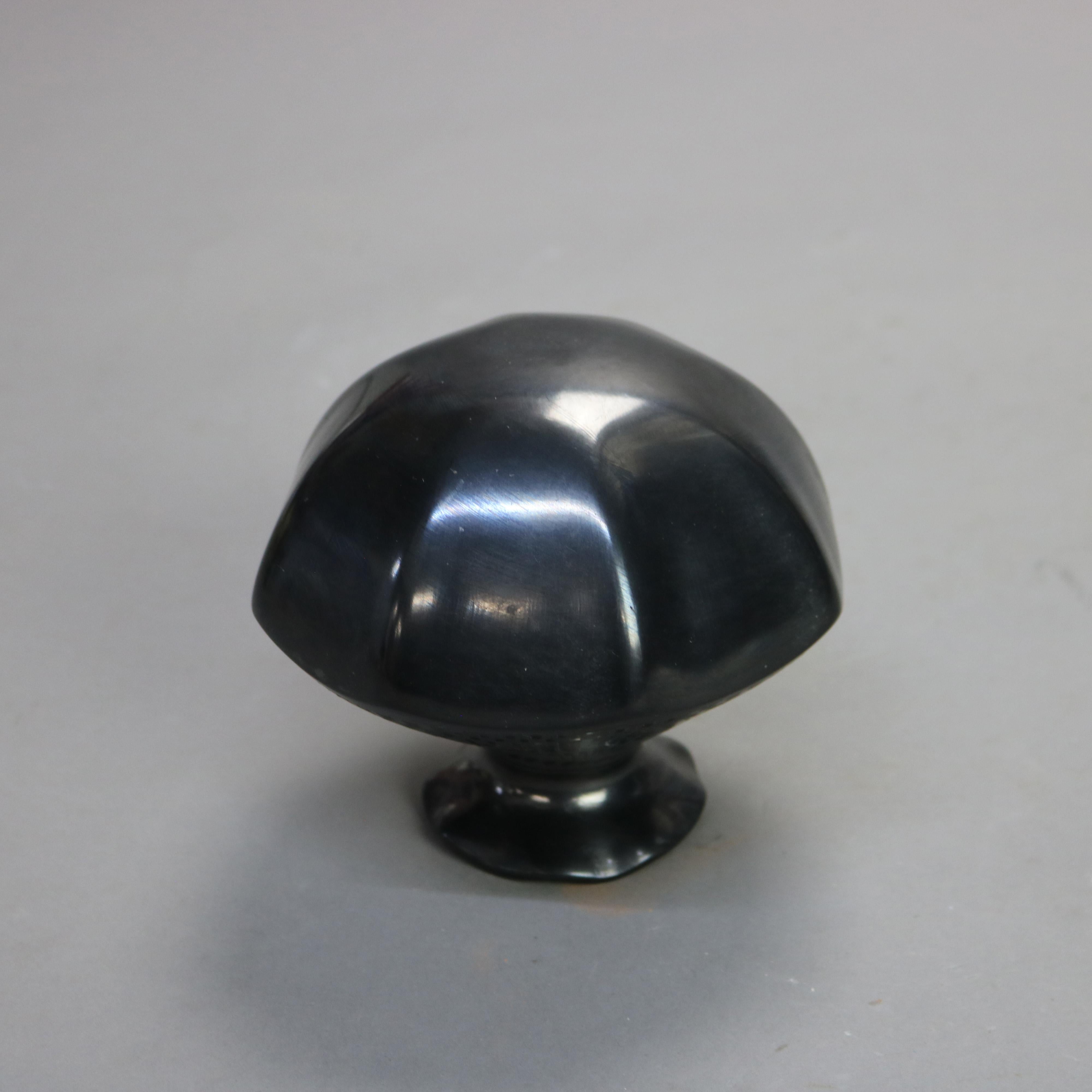 Mata Ortiz Casa Grandes Black on Black Pottery Vase C1920 3