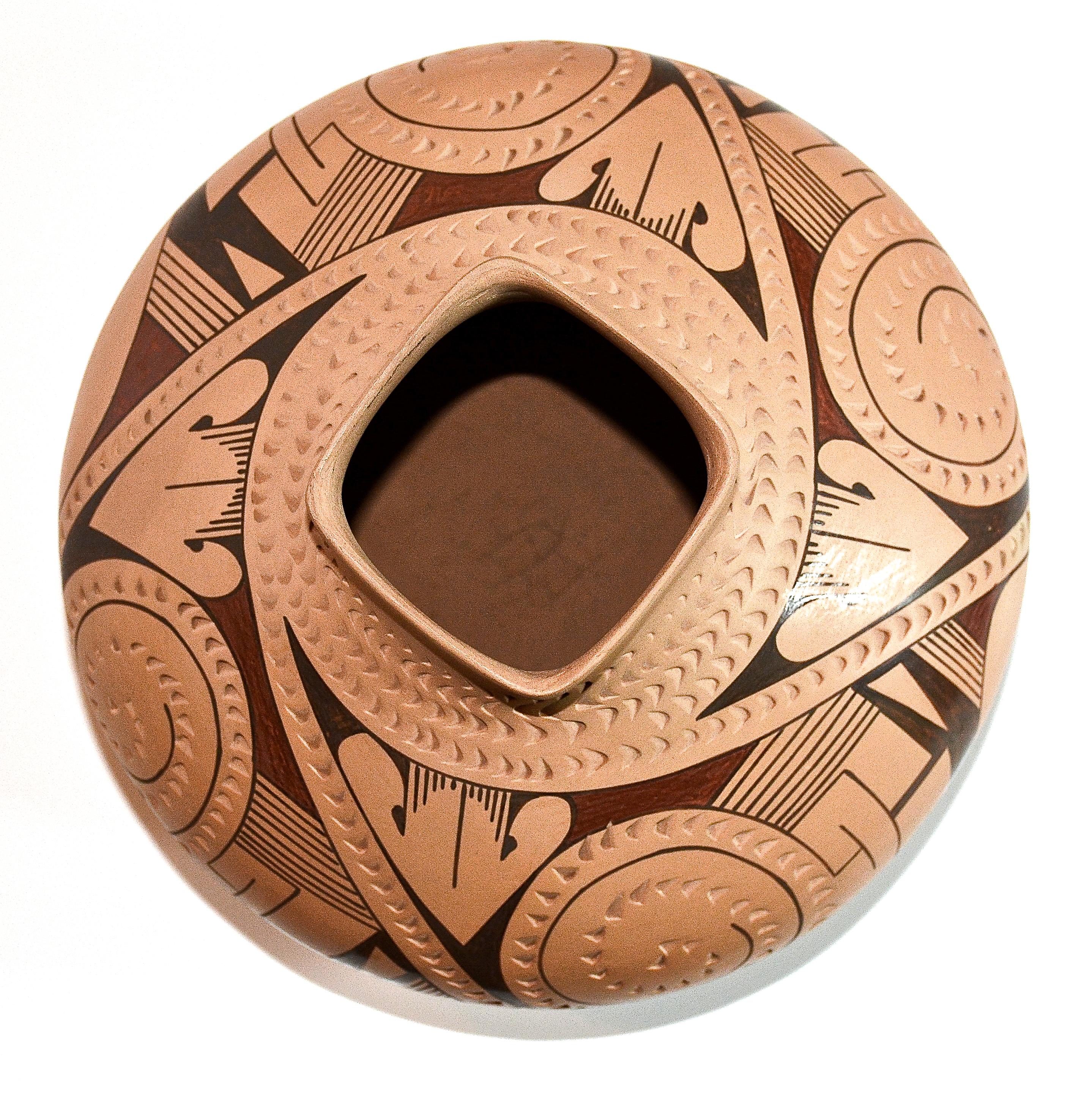 Mexican Mata Ortiz Polychrome Pottery Vessel by Rito Talvera Quezada, 1989 For Sale