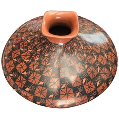 Vintage Mata Ortiz Pottery Ant Motif Vase / Seed Jar by Yoly Ledezma
