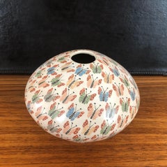 Mata Ortiz Töpferei Schmetterlinge Vase / Saatgut Glas von Celia Lopez